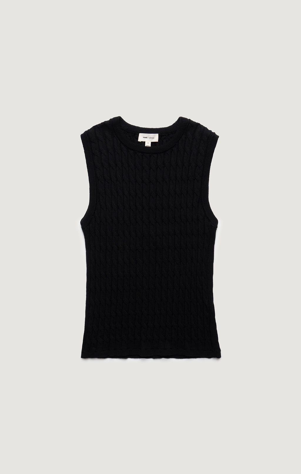 EDITION CABLE-KNIT SWEATER VEST IN BLACK