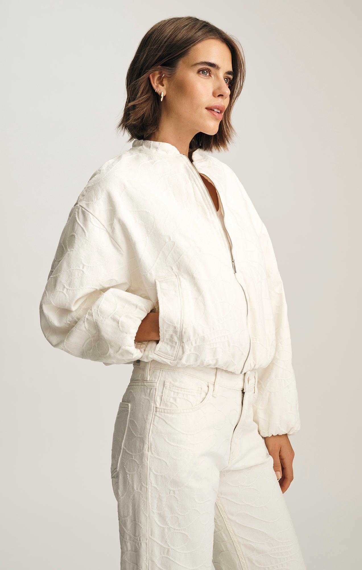 NICOLETTE BOMBER JACKET IN BEIGE DENIM - Mavi Jeans