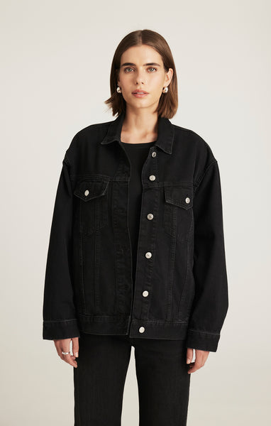 ジャケット・アウター 90s DKNY front zip black denim jacket DKNY Denim Jeans Jacket Medium Vintage 1990s Donna Karan New York