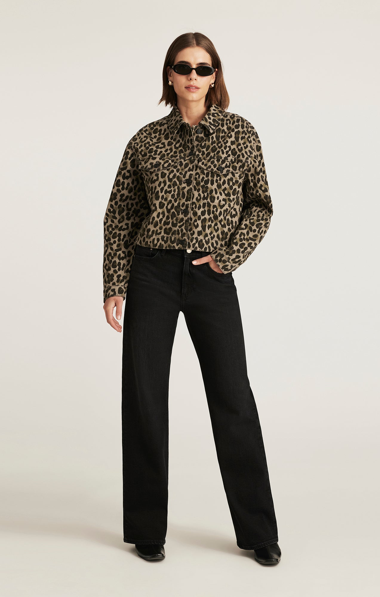 MAREN CROP JACKET IN GREEN LEO DENIM - Mavi Jeans