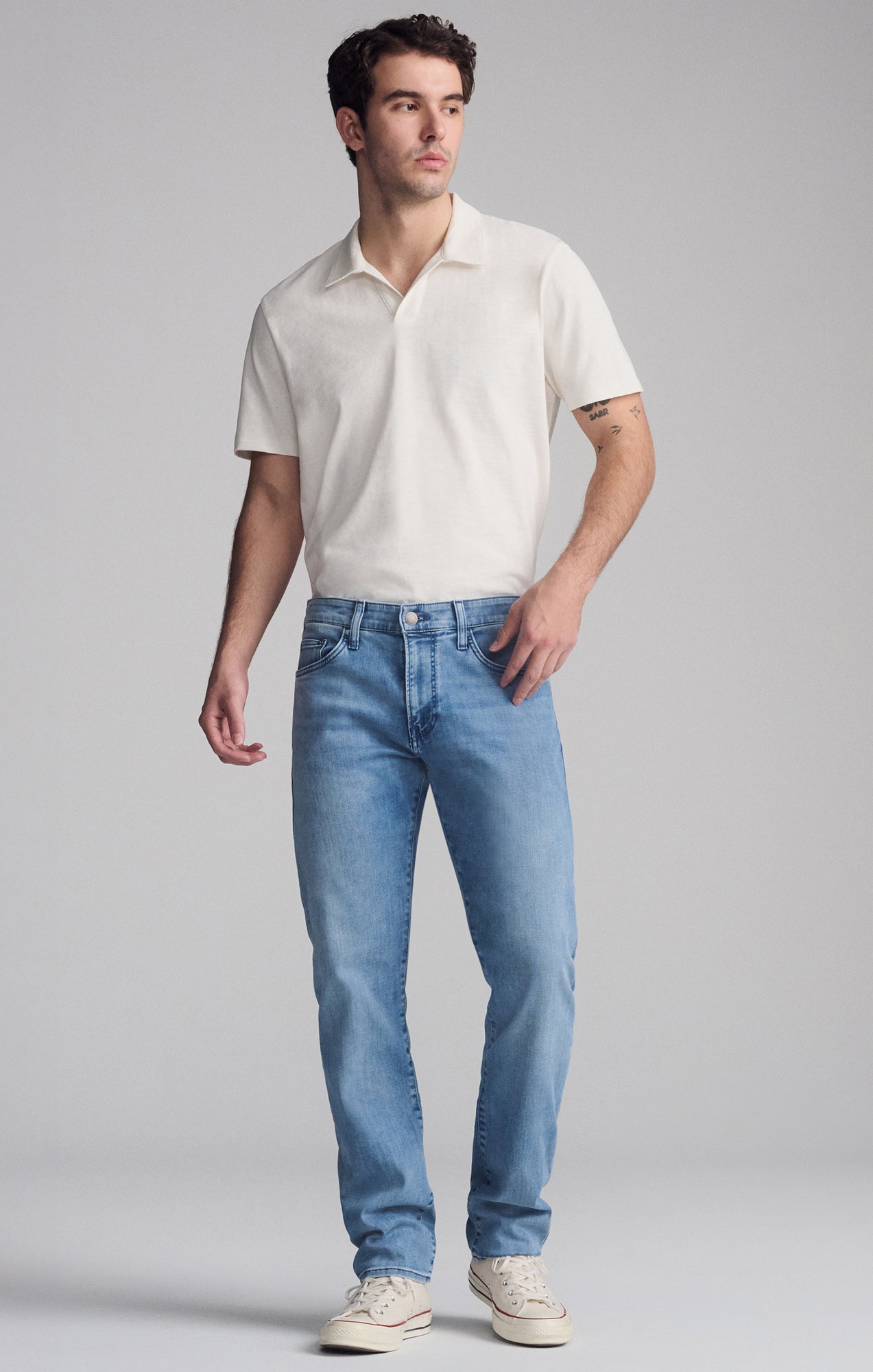 JAKE SLIM LEG IN LIGHT TONAL BRUSHED SUPERMOVE - Mavi Jeans