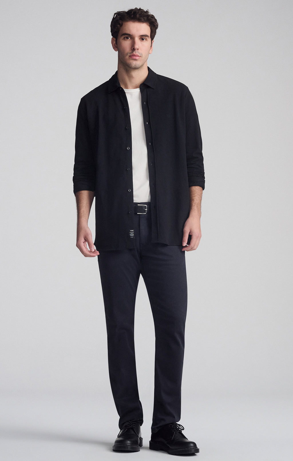 LONG SLEEVE DRESS SHIRT IN BLACK - Mavi Jeans