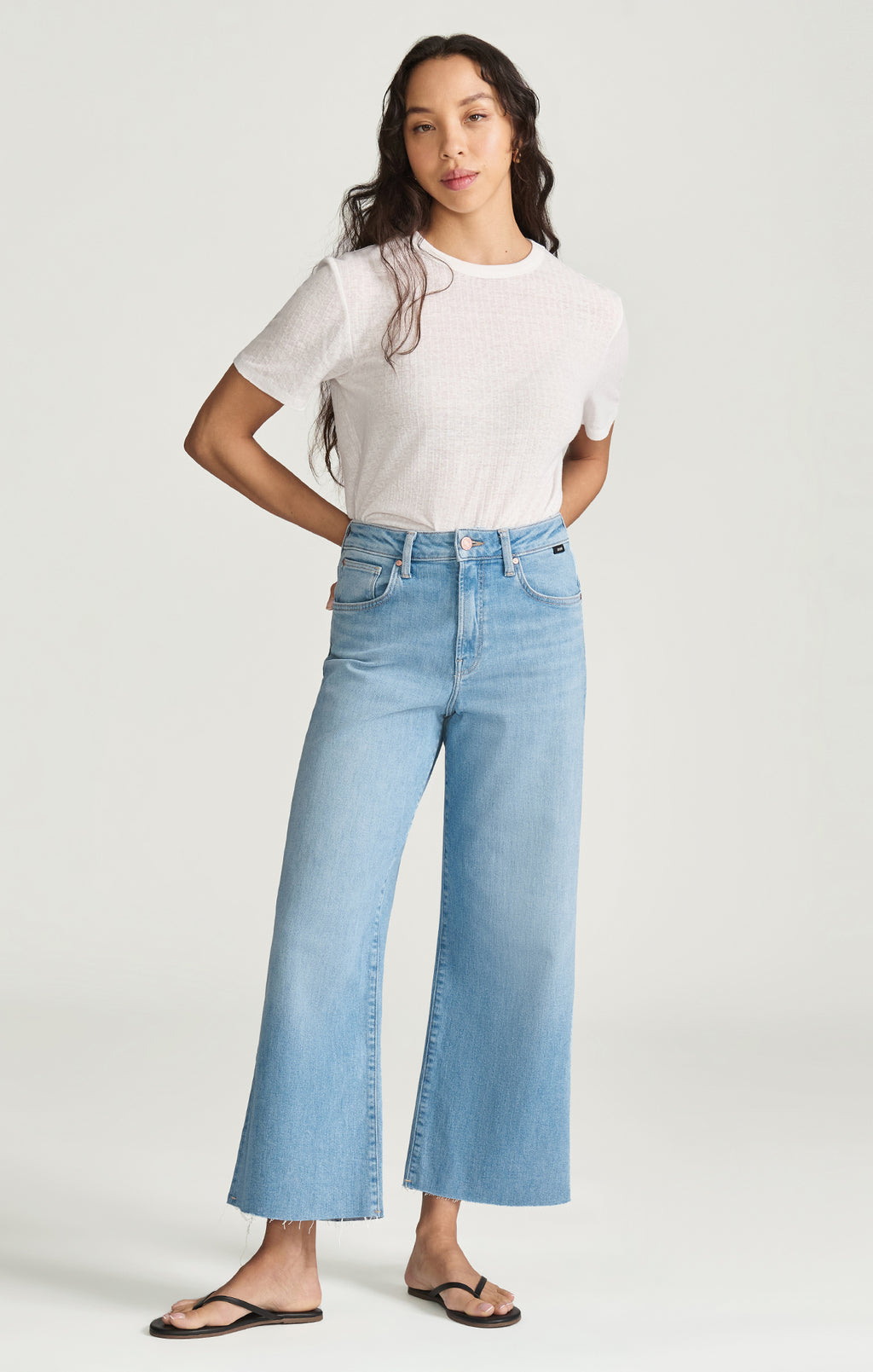 PALOMA CROPPED WIDE LEG IN LIGHT BRUSHED FLEX BLUE - Mavi Jeans