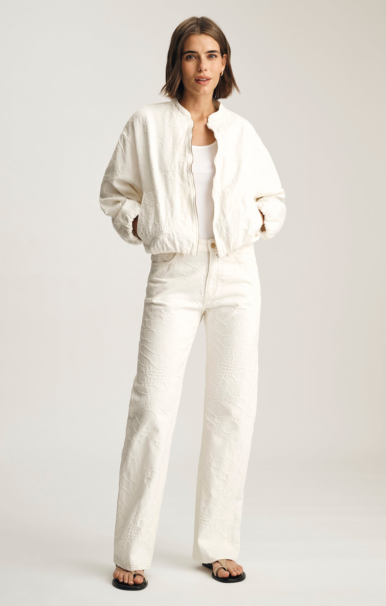 NICOLETTE BOMBER JACKET IN BEIGE DENIM - Mavi Jeans