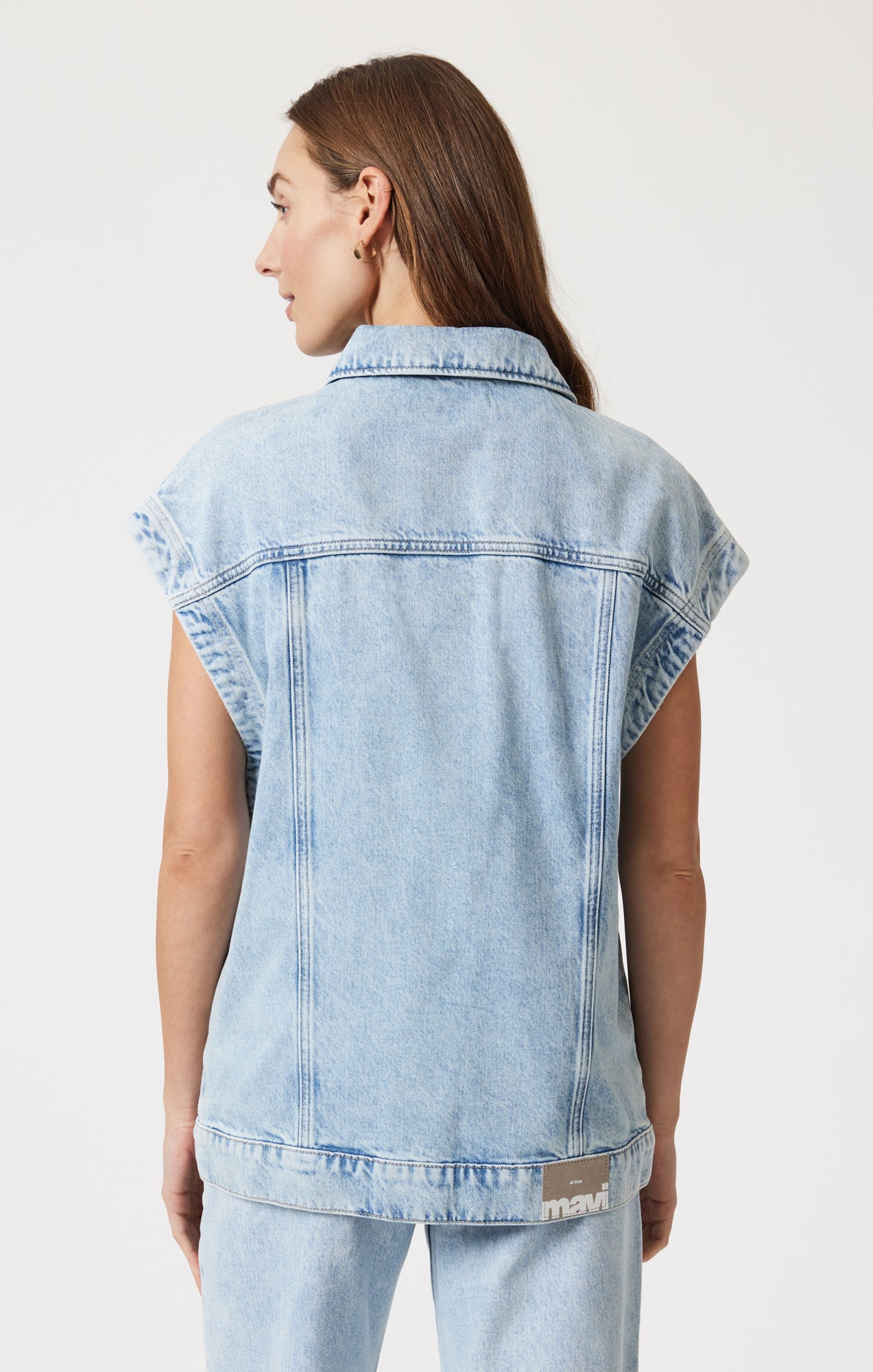 Mavi Women's Nadia Denim Vest In Bleached Well Blue – Mavi Jeans