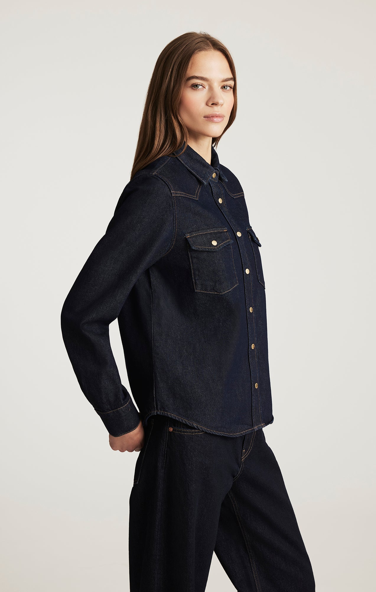 Mavi Women's Angela Denim Shirt In Rinse Classic Blue – Mavi Jeans