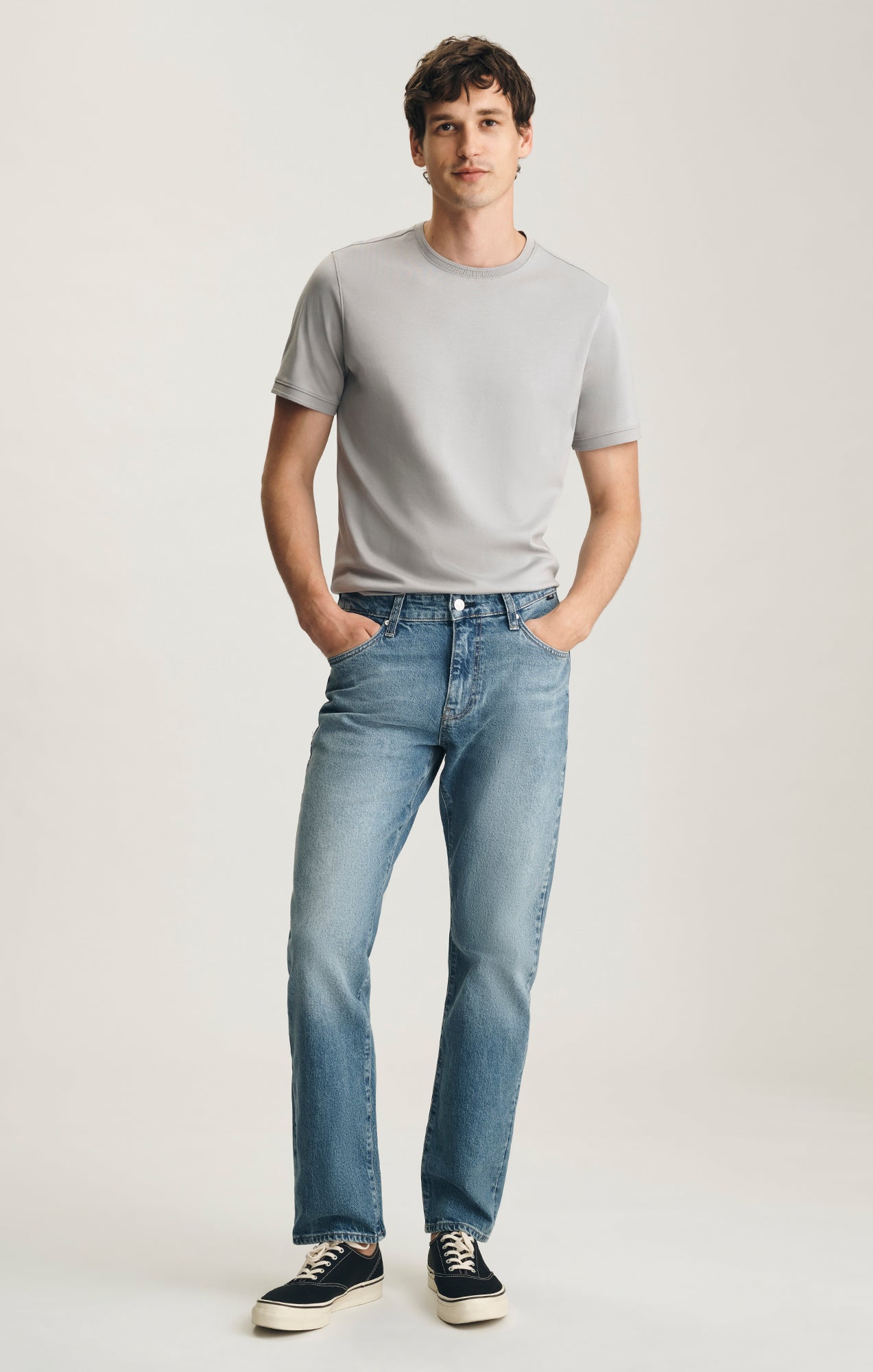 ZACH STRAIGHT LEG IN MID BRUSHED CLASSIC BLUE - Mavi Jeans