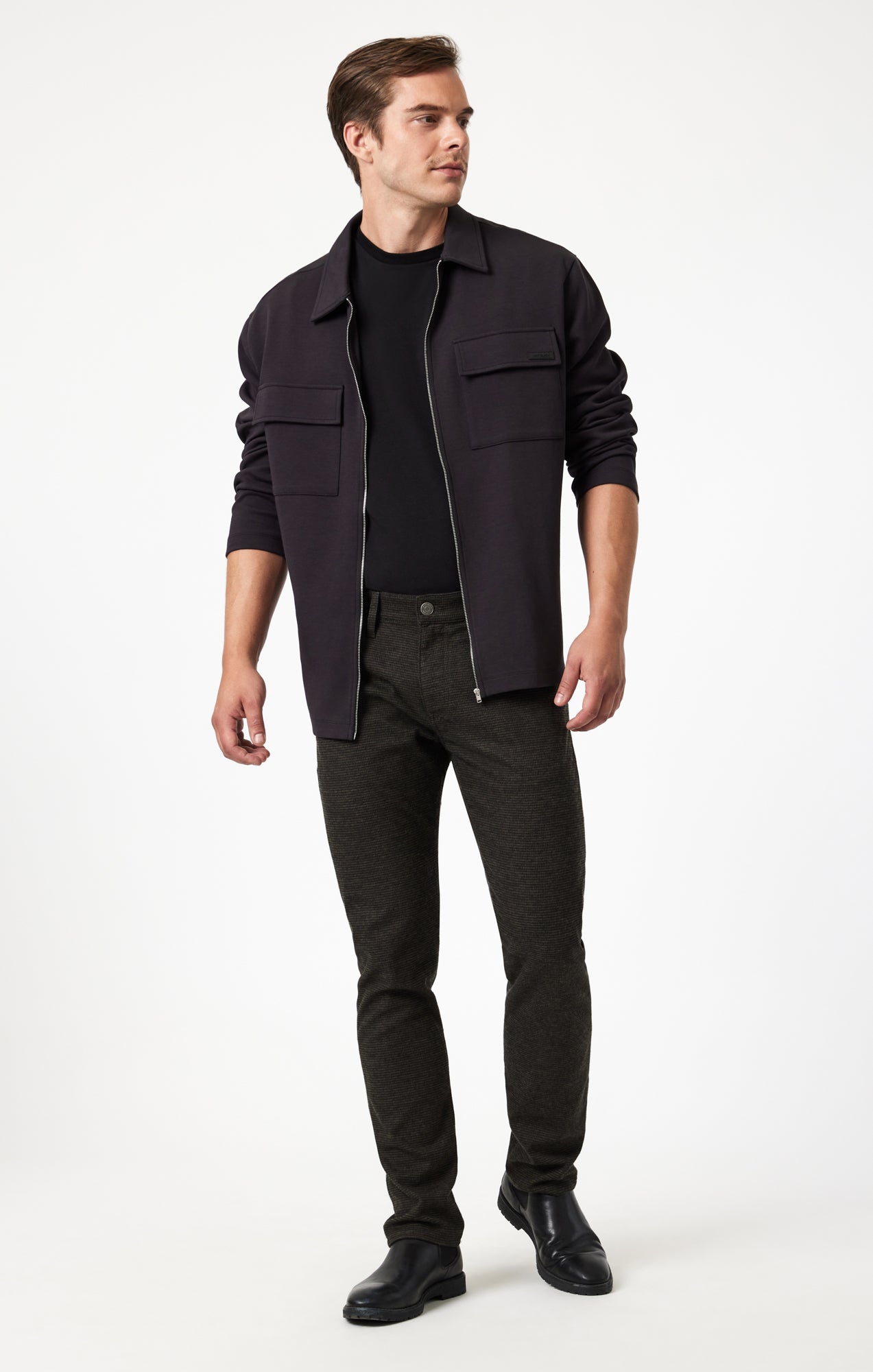 JAKE SLIM LEG IN BROWN HERRINGBONE - Mavi Jeans