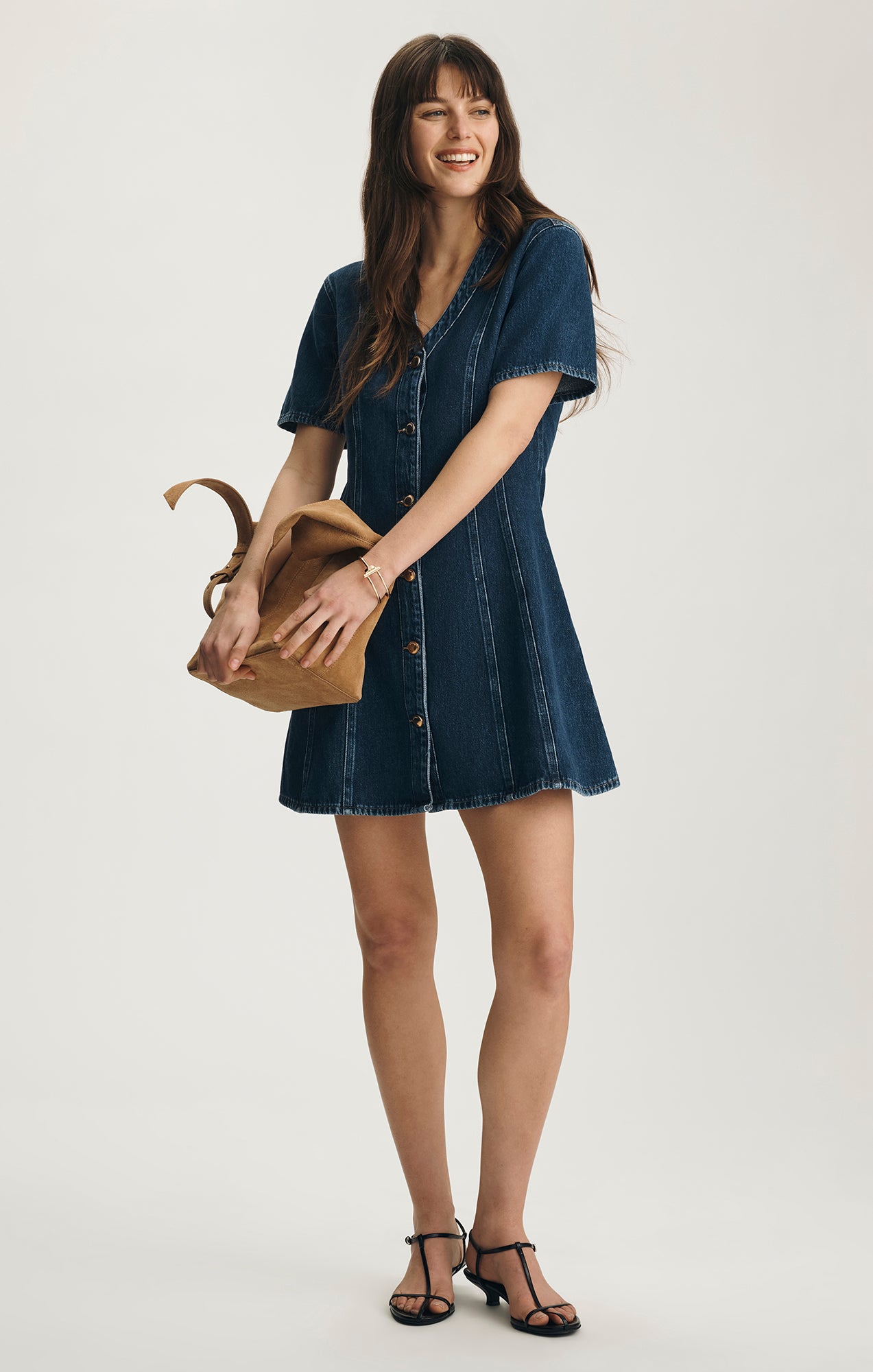 Mavi Women's Kristy Denim Dress In Dark Gold Premium – Mavi Jeans