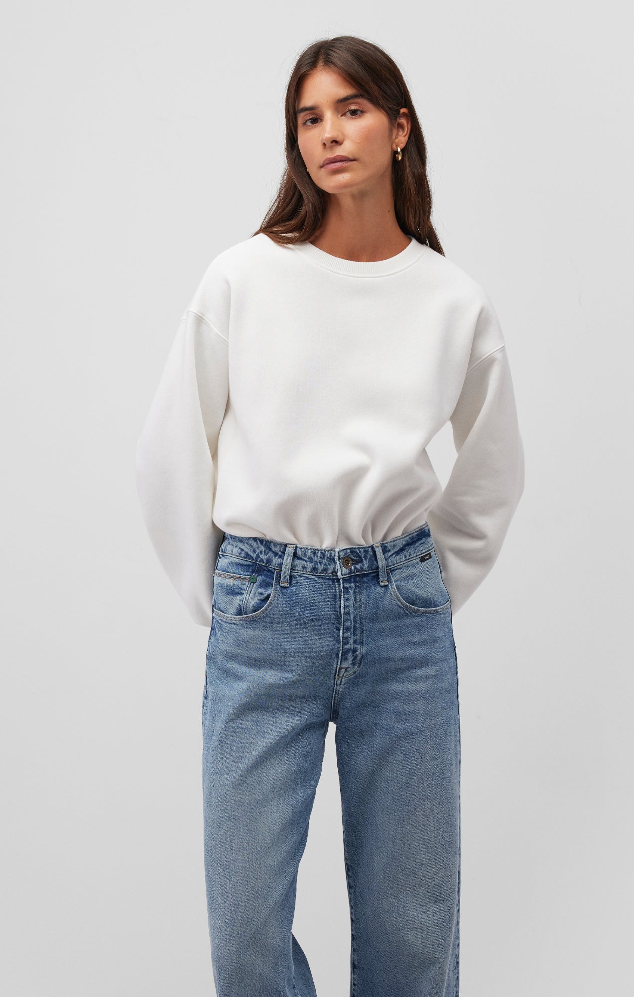 DROP SHOULDER SWEATSHIRT IN ANTIQUE WHITE - Mavi Jeans