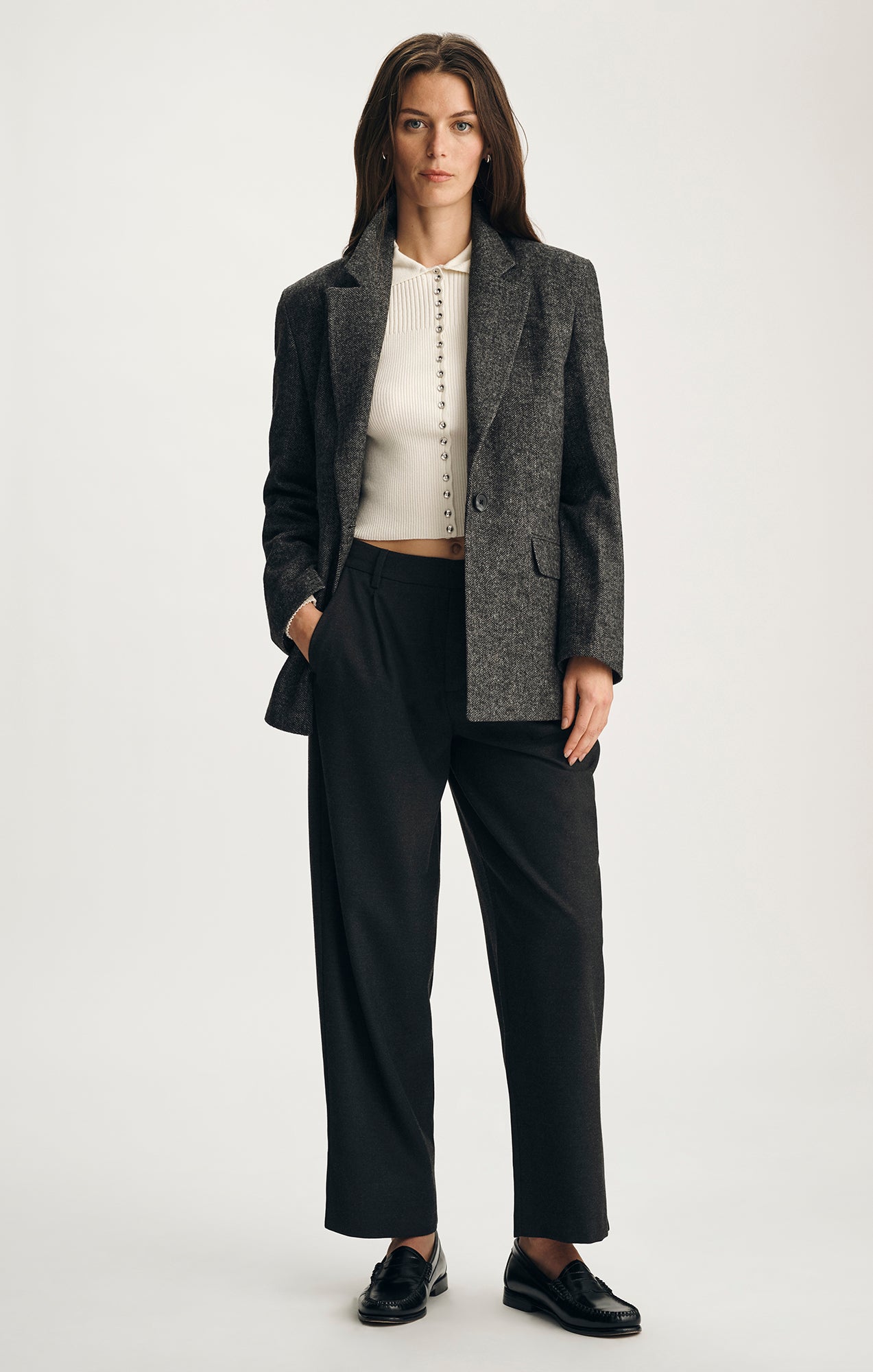 Mavi Women's Blazer Jacket In Antrasit Melange – Mavi Jeans