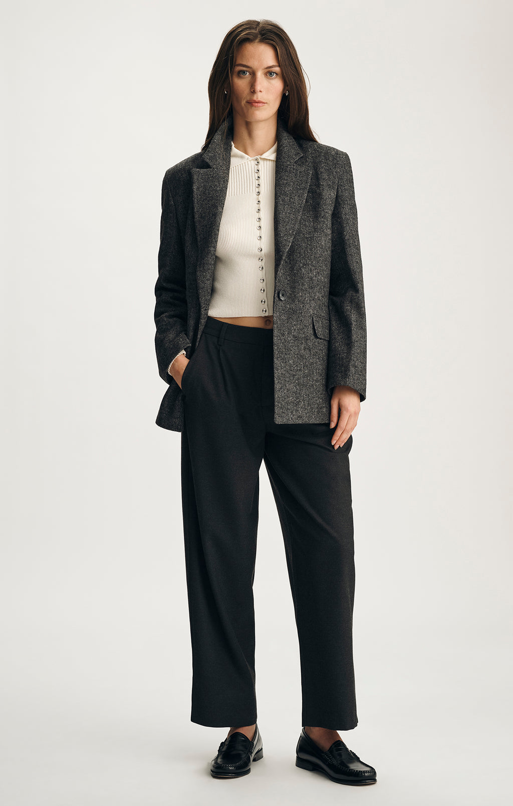 BLAZER JACKET IN ANTRASIT MELANGE