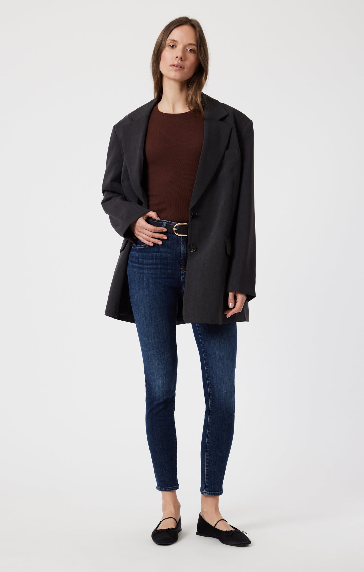 TESS SKINNY IN DARK BRUSHED FLEX BLUE - Mavi Jeans