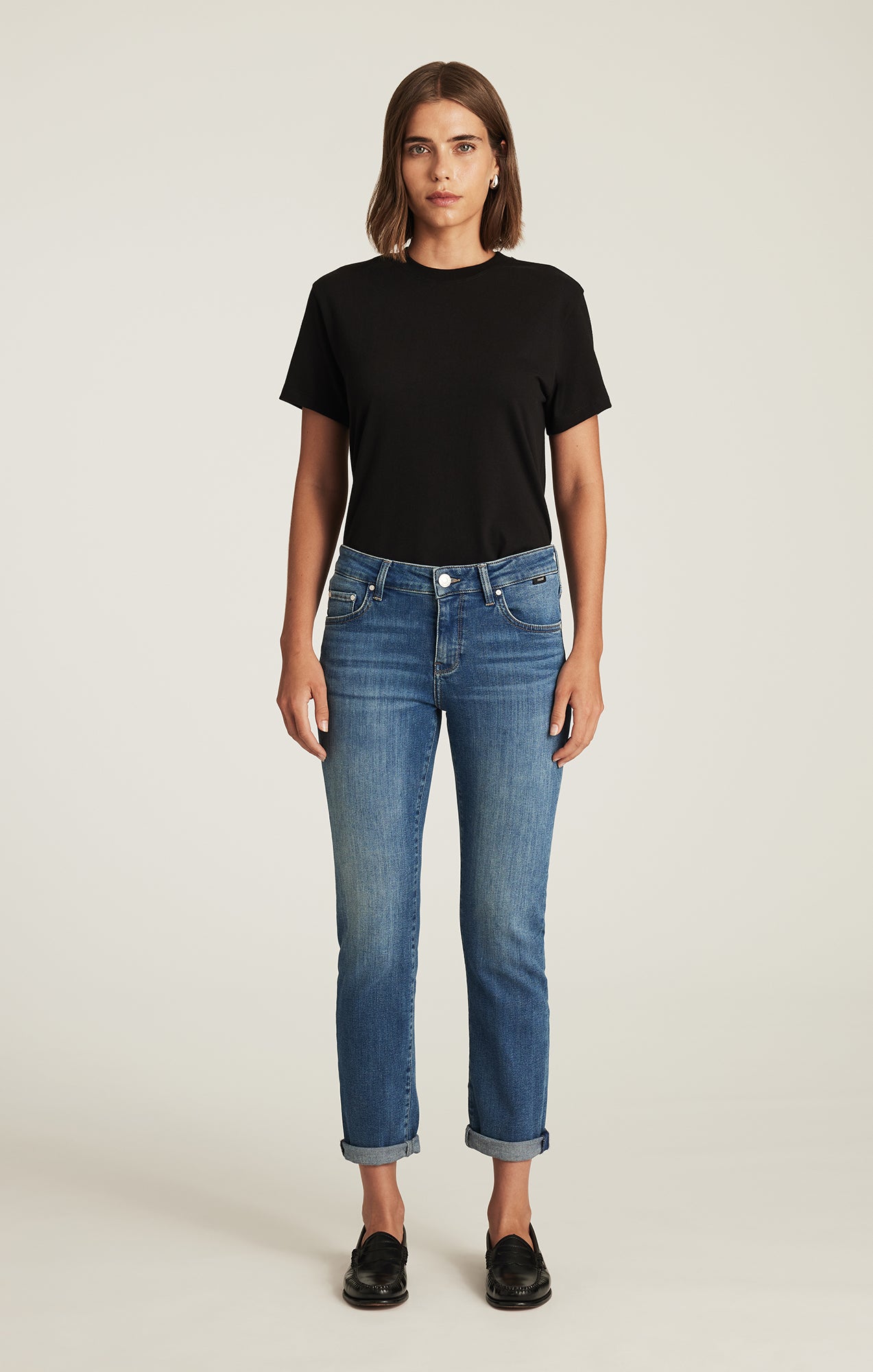 EMMA SLIM BOYFRIEND IN USED BRUSHED TRIBECA - Mavi Jeans