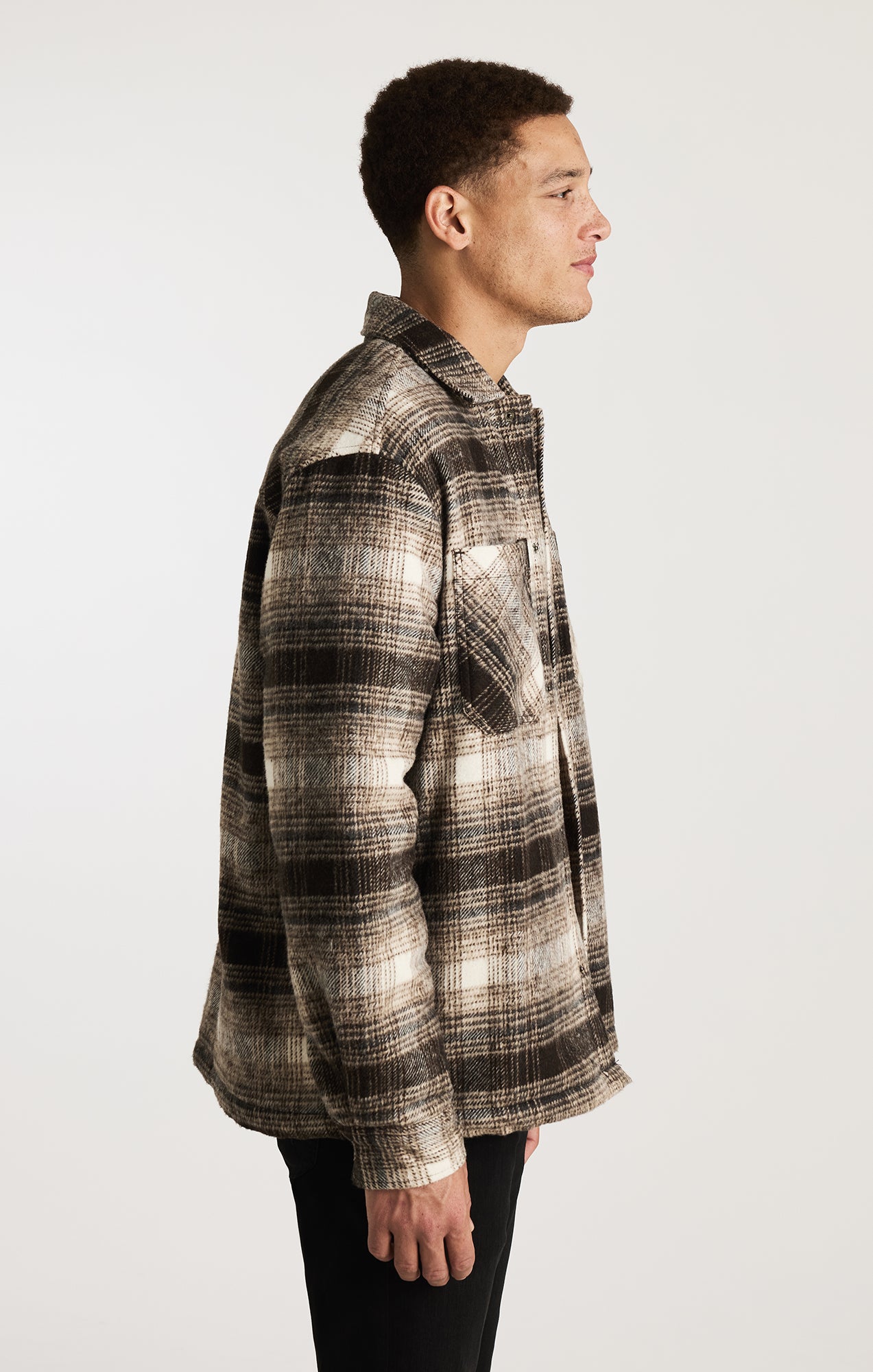 Mavi Men's Plaid Shirt Jacket In Seal Brown Check – Mavi Jeans