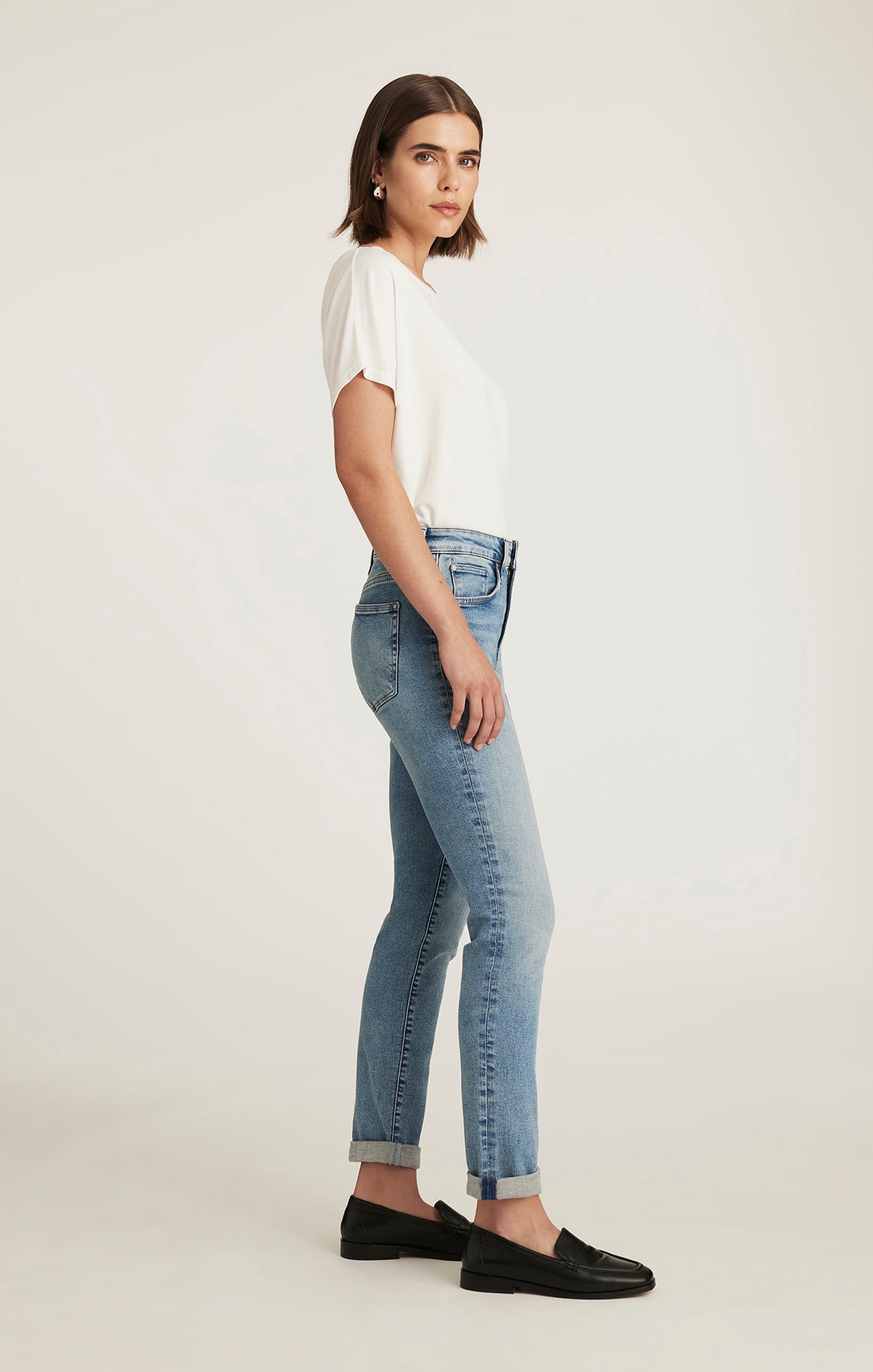 KATHLEEN SLIM BOYFRIEND IN LIGHT BRUSHED FLEX BLUE - Mavi Jeans