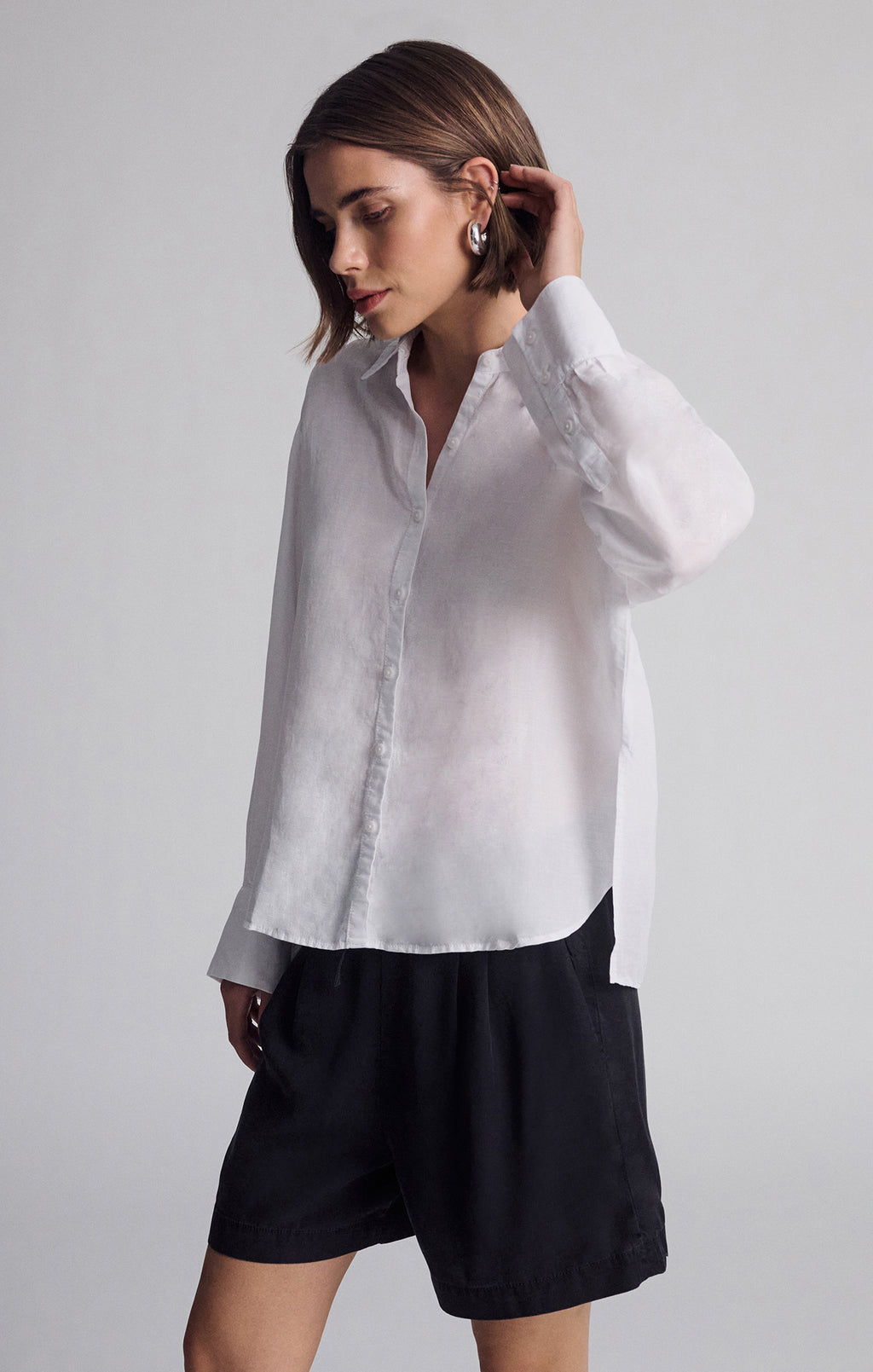 LONG SLEEVE TENCEL™ SHIRT IN WHITE - Mavi Jeans