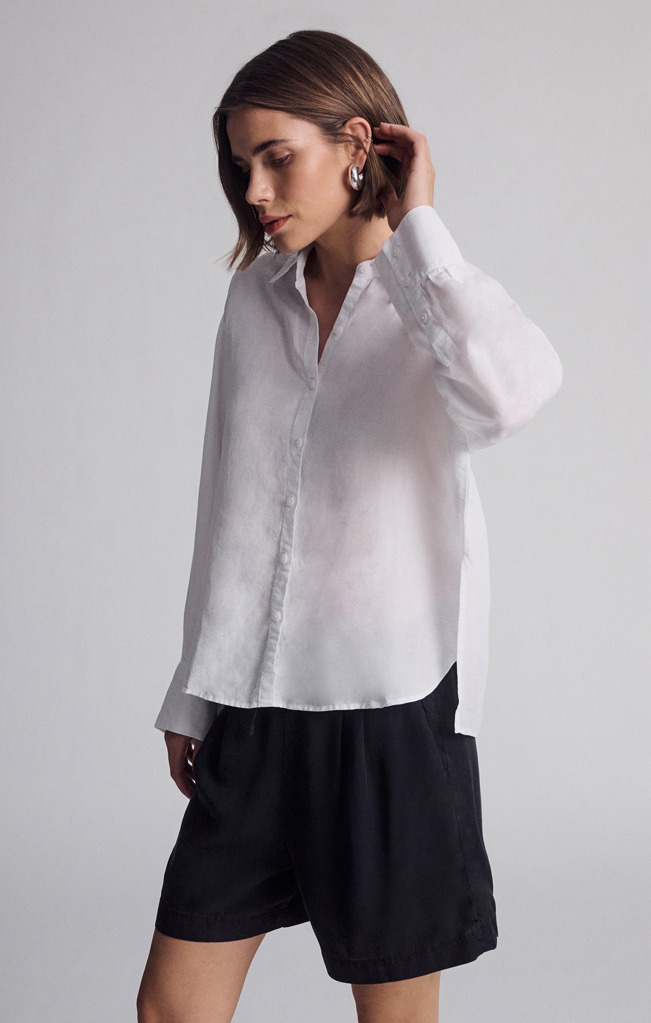 LONG SLEEVE TENCEL™ SHIRT IN WHITE - Mavi Jeans