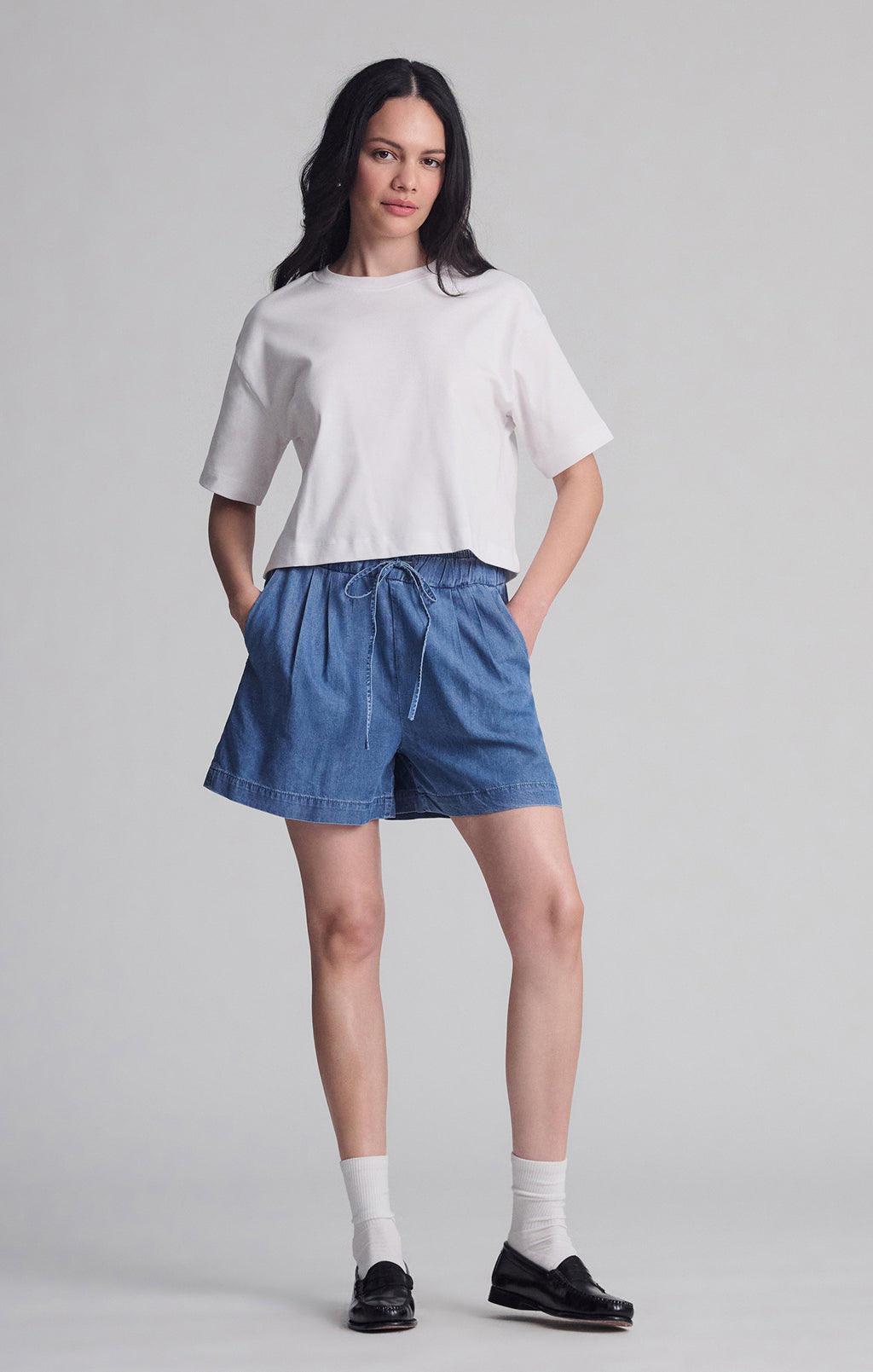 SPORTY LUXE CREW NECK T-SHIRT IN WHITE - Mavi Jeans