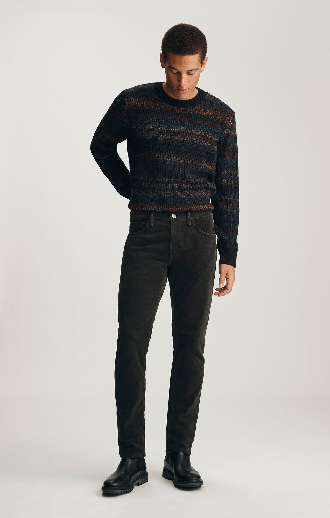 MARCUS SLIM STRAIGHT LEG IN SEAWEED CORD