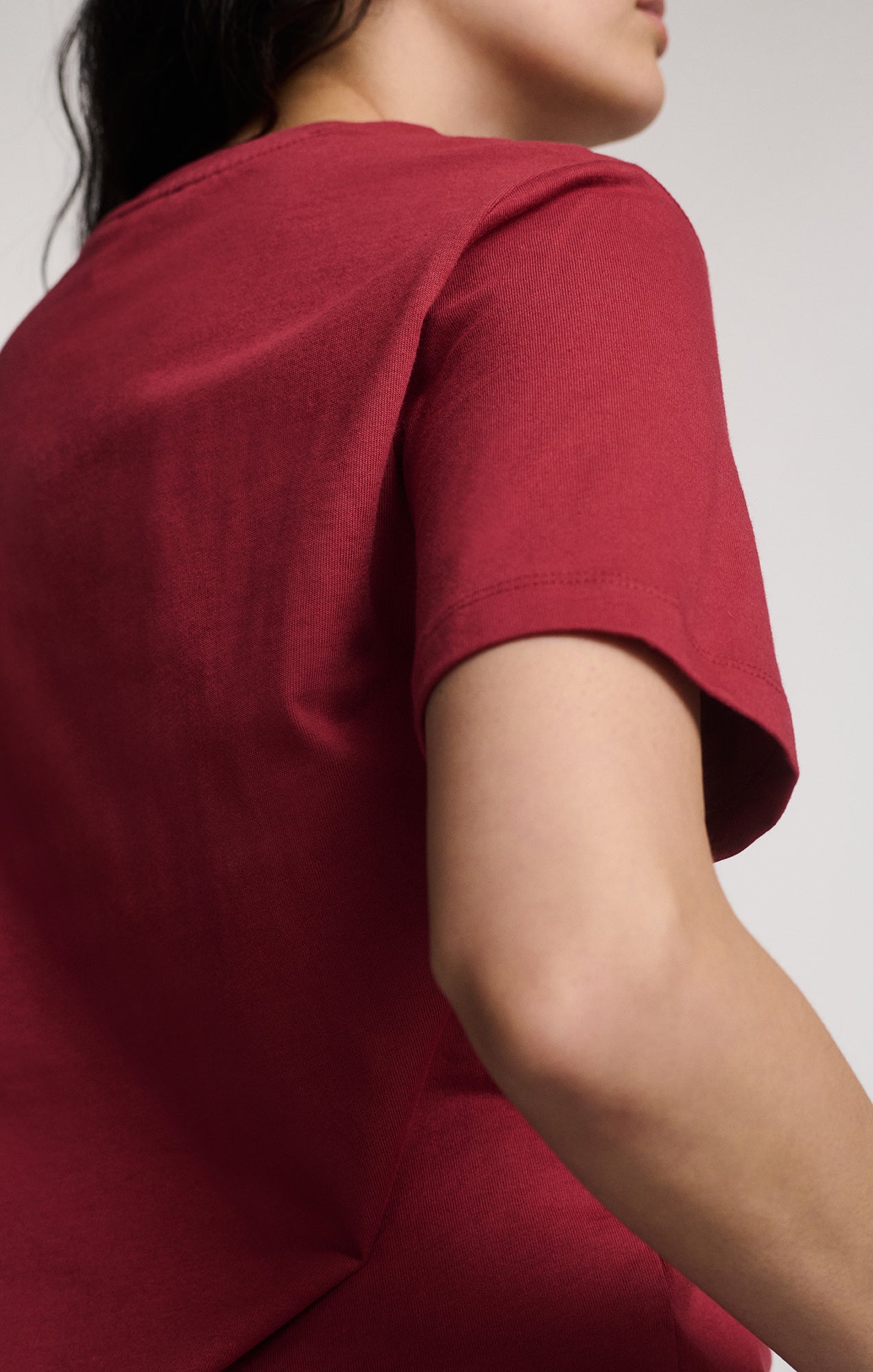 SHORT SLEEVE CREW NECK T-SHIRT IN RED OCHRE - Mavi Jeans
