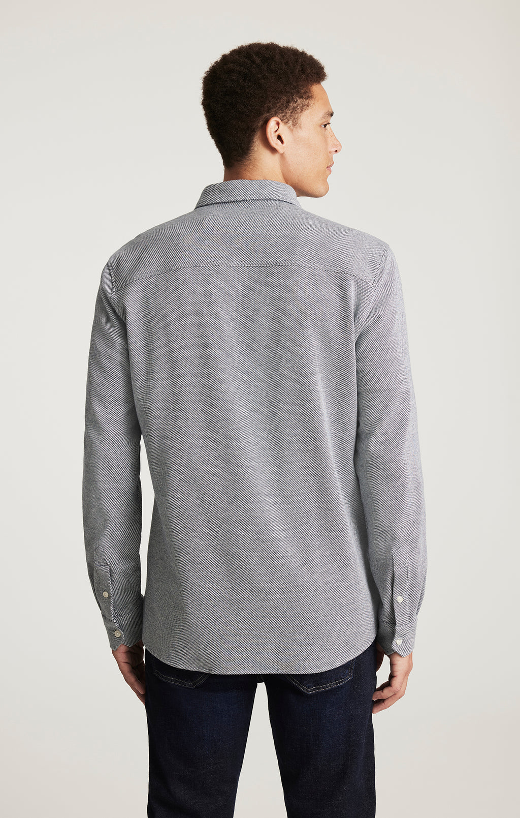 LONG SLEEVE BUTTON-DOWN SHIRT IN TOTAL ECLIPSE - Mavi Jeans