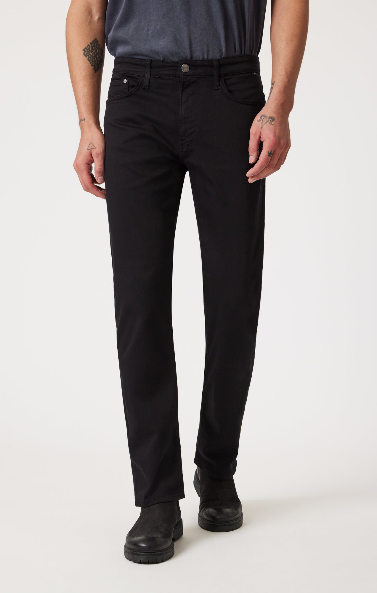 ZACH STRAIGHT LEG IN BLACK FEATHER BLUE - Mavi Jeans