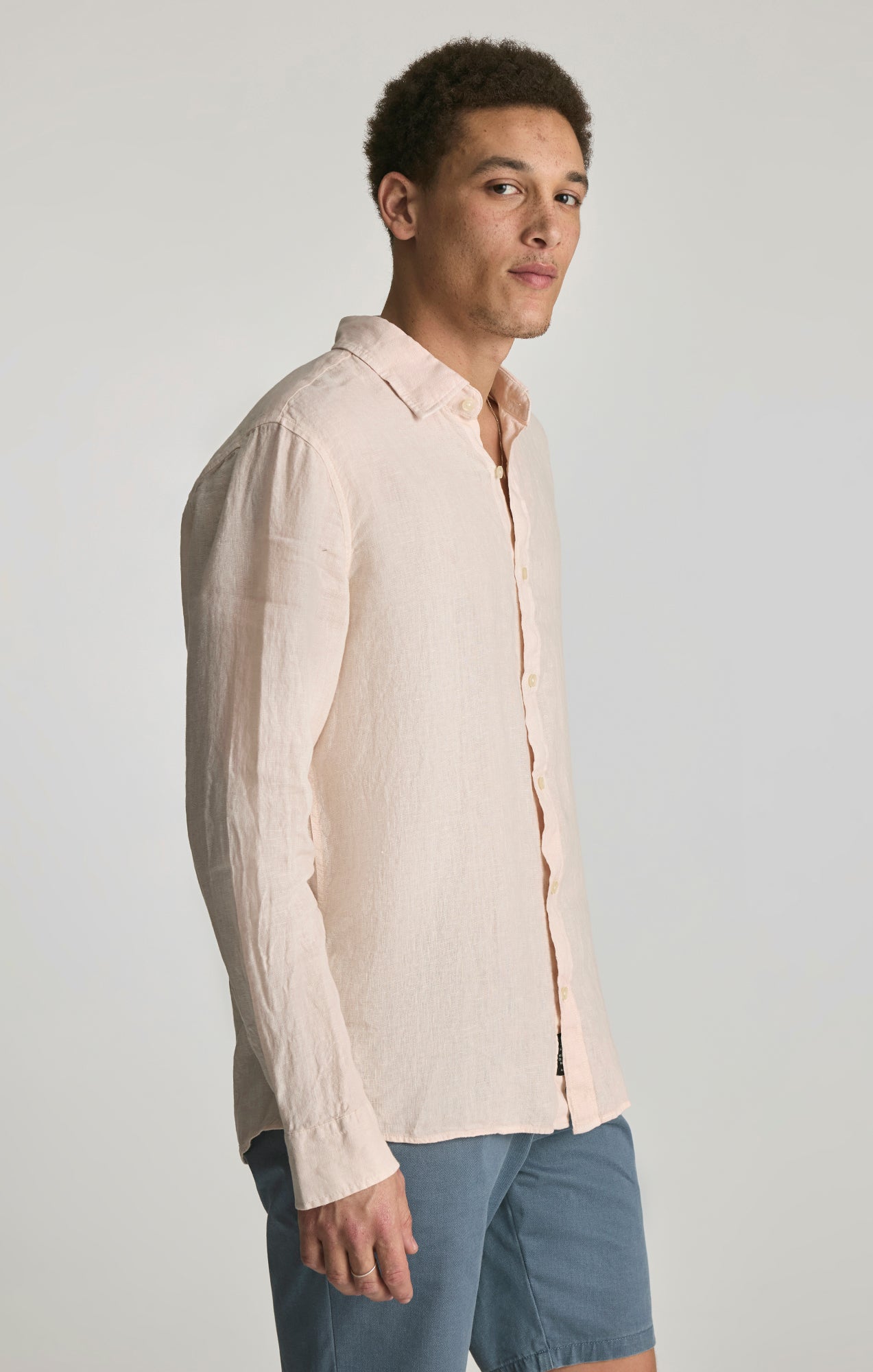 LINEN BUTTON-UP SHIRT IN SILVER PEONY - Mavi Jeans