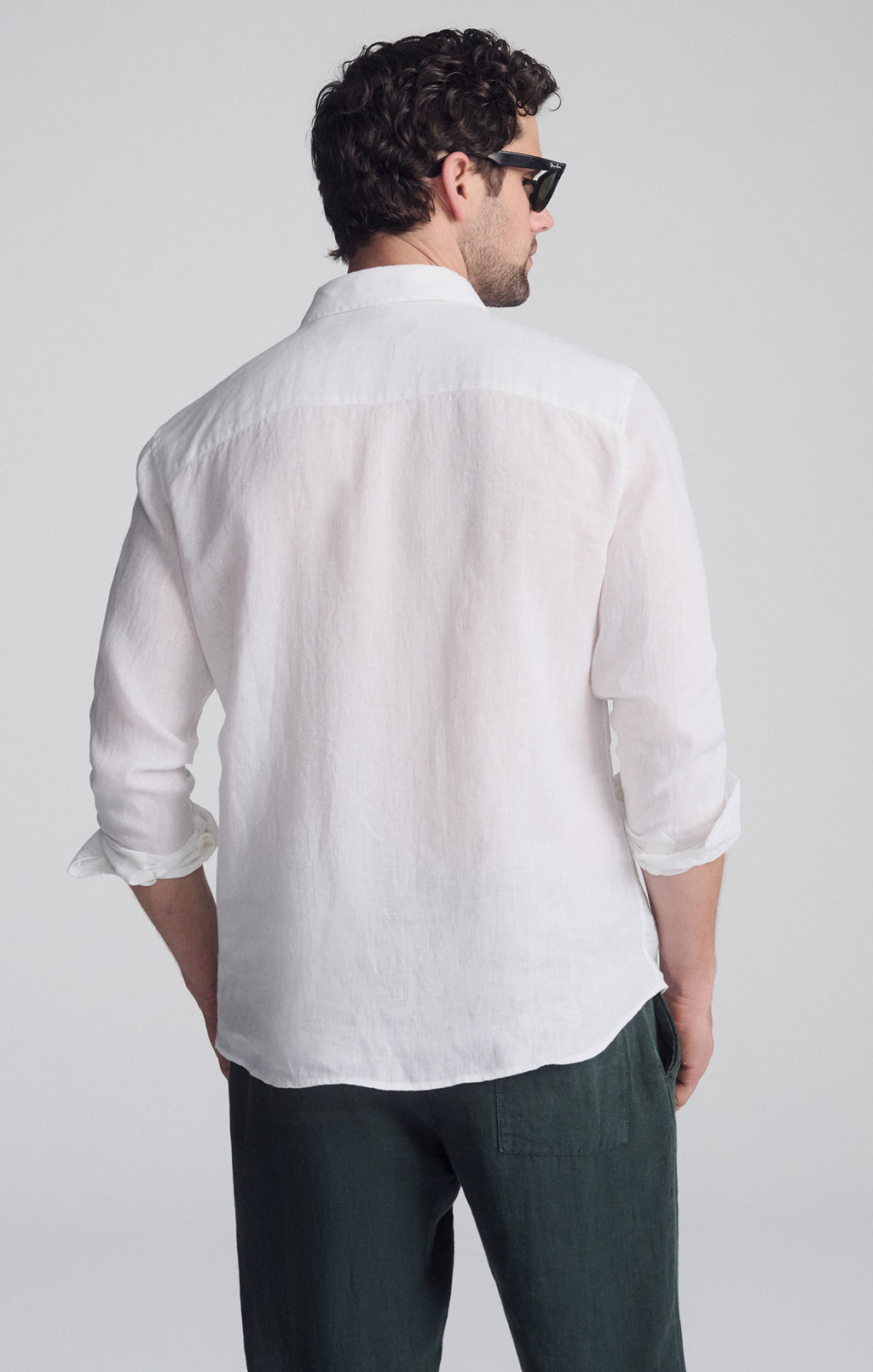 LINEN LONG SLEEVE BUTTON-UP SHIRT IN WHITE - Mavi Jeans