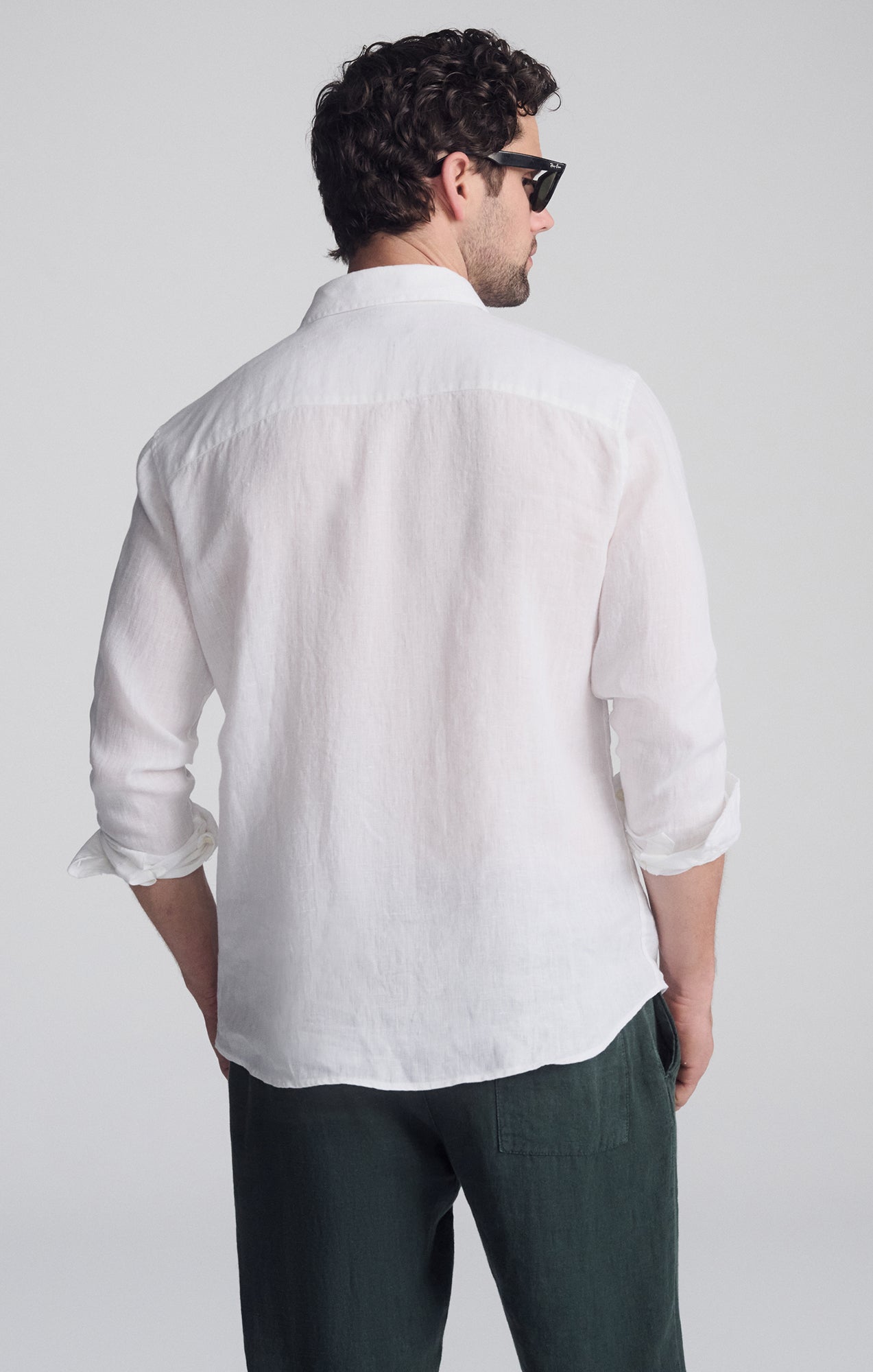 LINEN LONG SLEEVE BUTTON-UP SHIRT IN WHITE - Mavi Jeans