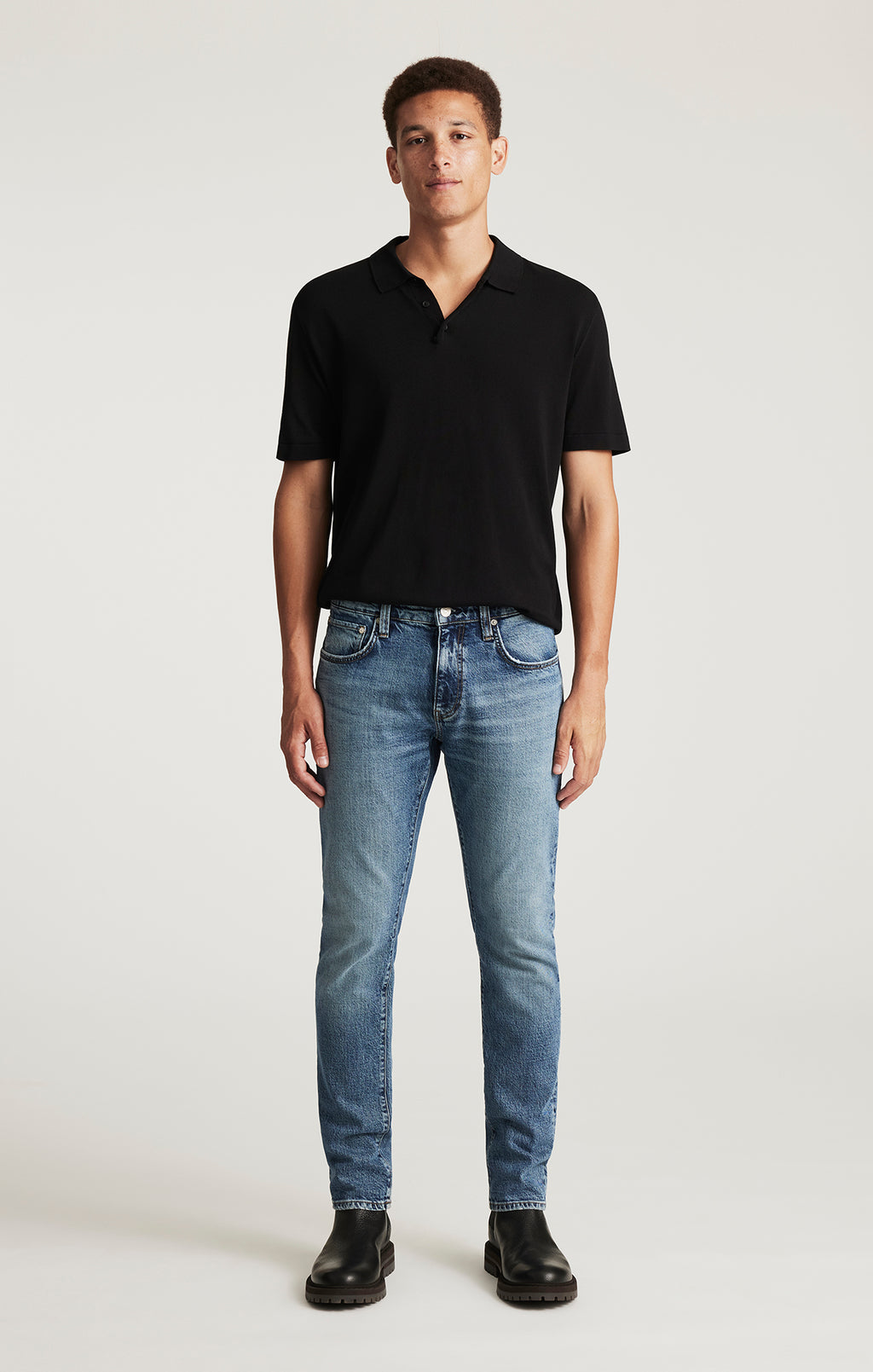JAKE SLIM LEG IN USED BRUSHED CLASSIC BLUE - Mavi Jeans