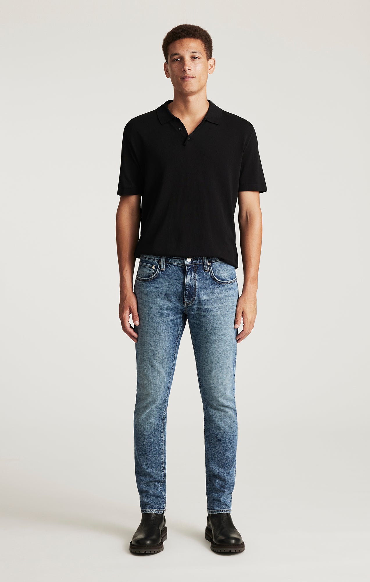 JAKE SLIM LEG IN USED BRUSHED CLASSIC BLUE - Mavi Jeans