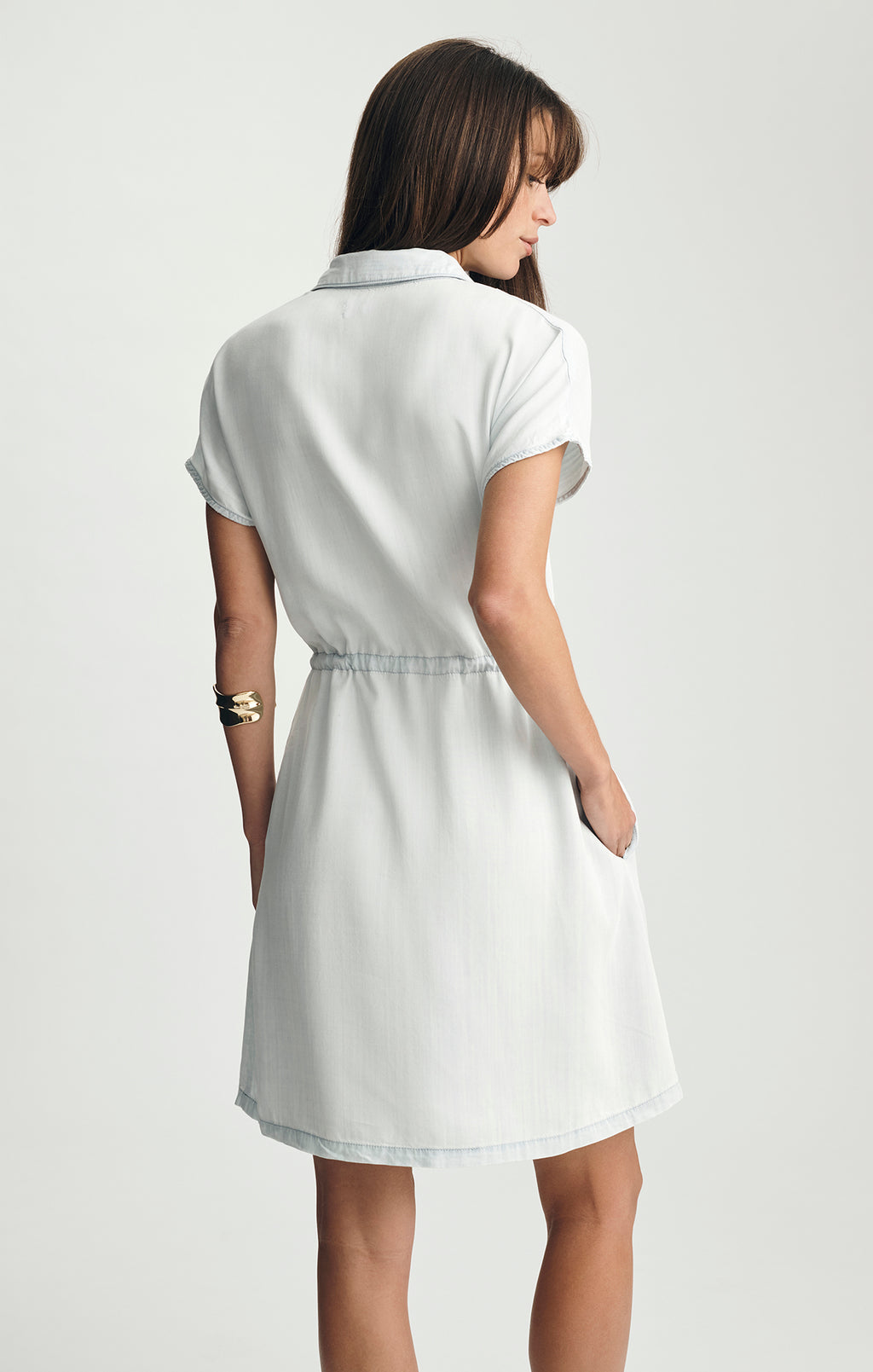 NIRA MIDI SHIRTDRESS IN LIGHT BLUE MAVITERRENEAN - Mavi Jeans