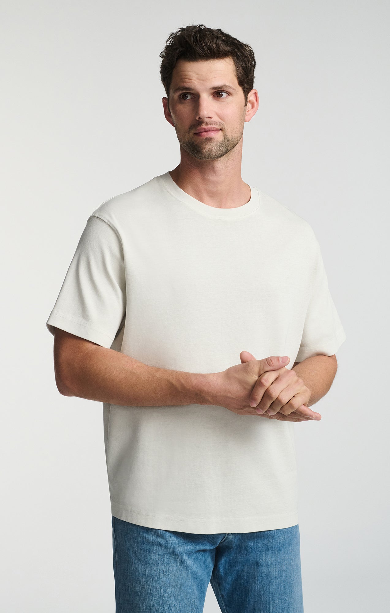 SHORT SLEEVE CREW NECK T-SHIRT IN FOGGY DEW - Mavi Jeans
