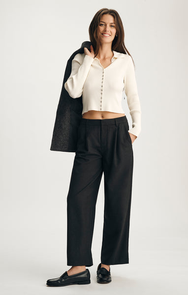 未使用✨AUBETT MELANGE WOOL BAGGY PANTS 4 Mavi Women's Edition Baggy Pants In Antrasit Melange – Mavi Jeans