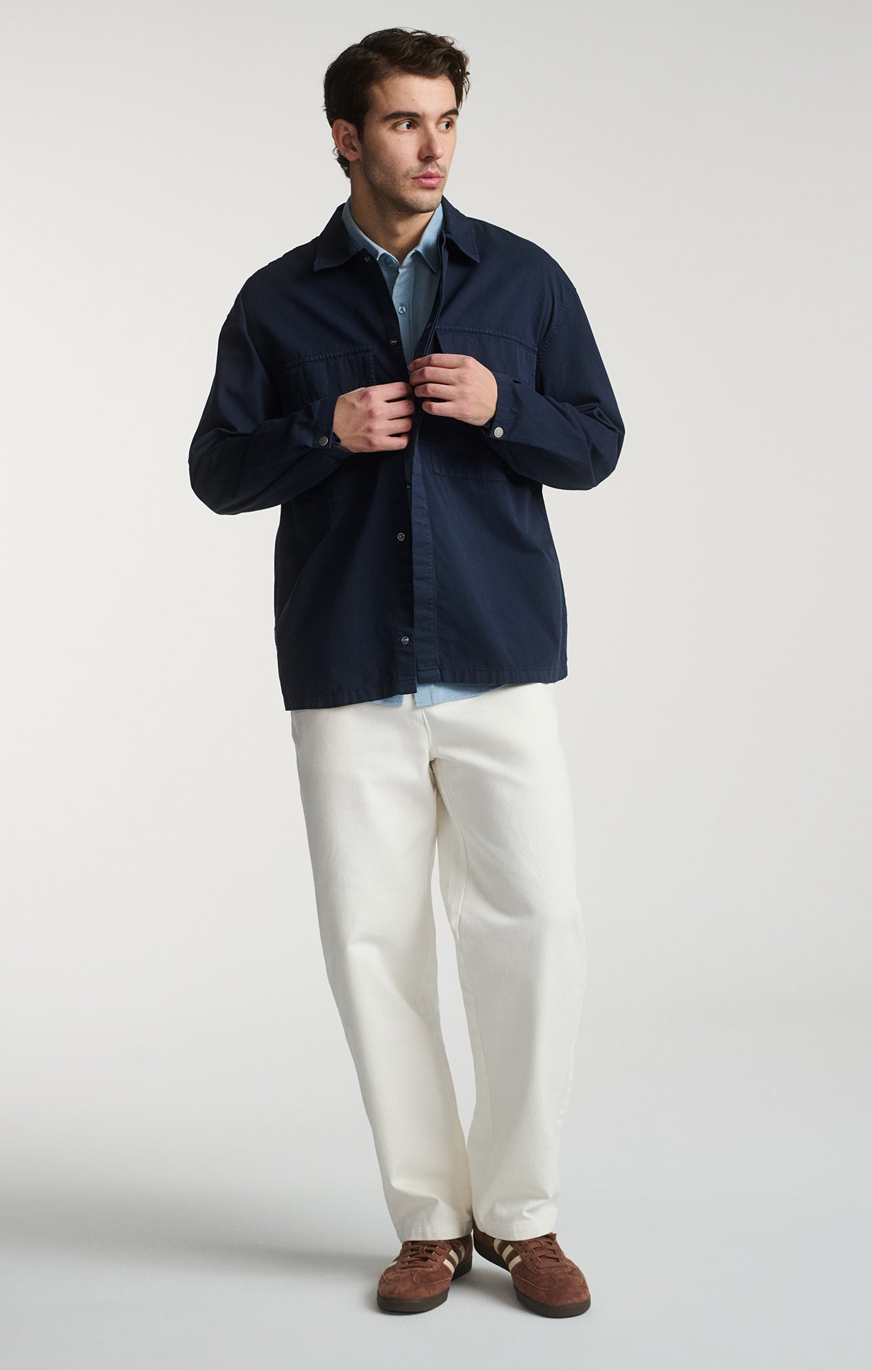 DOUBLE POCKET OVERSHIRT IN BLACK IRIS - Mavi Jeans