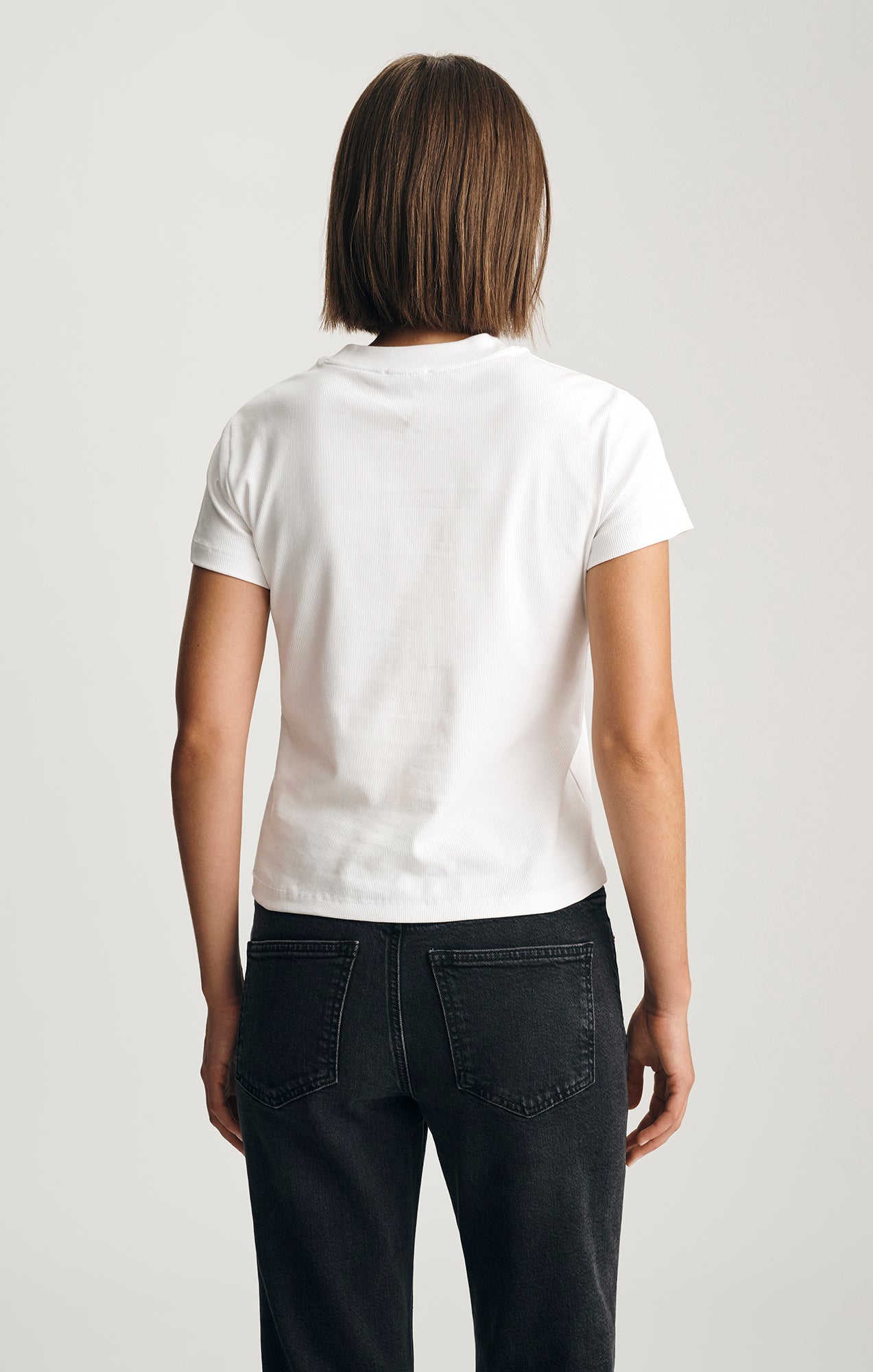 LAYLA RIBBED BABY T-SHIRT IN WHITE