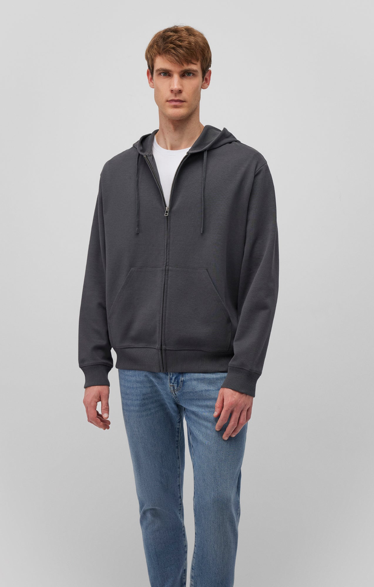 FULL ZIP HOODIE IN PIRATE BLACK - Mavi Jeans