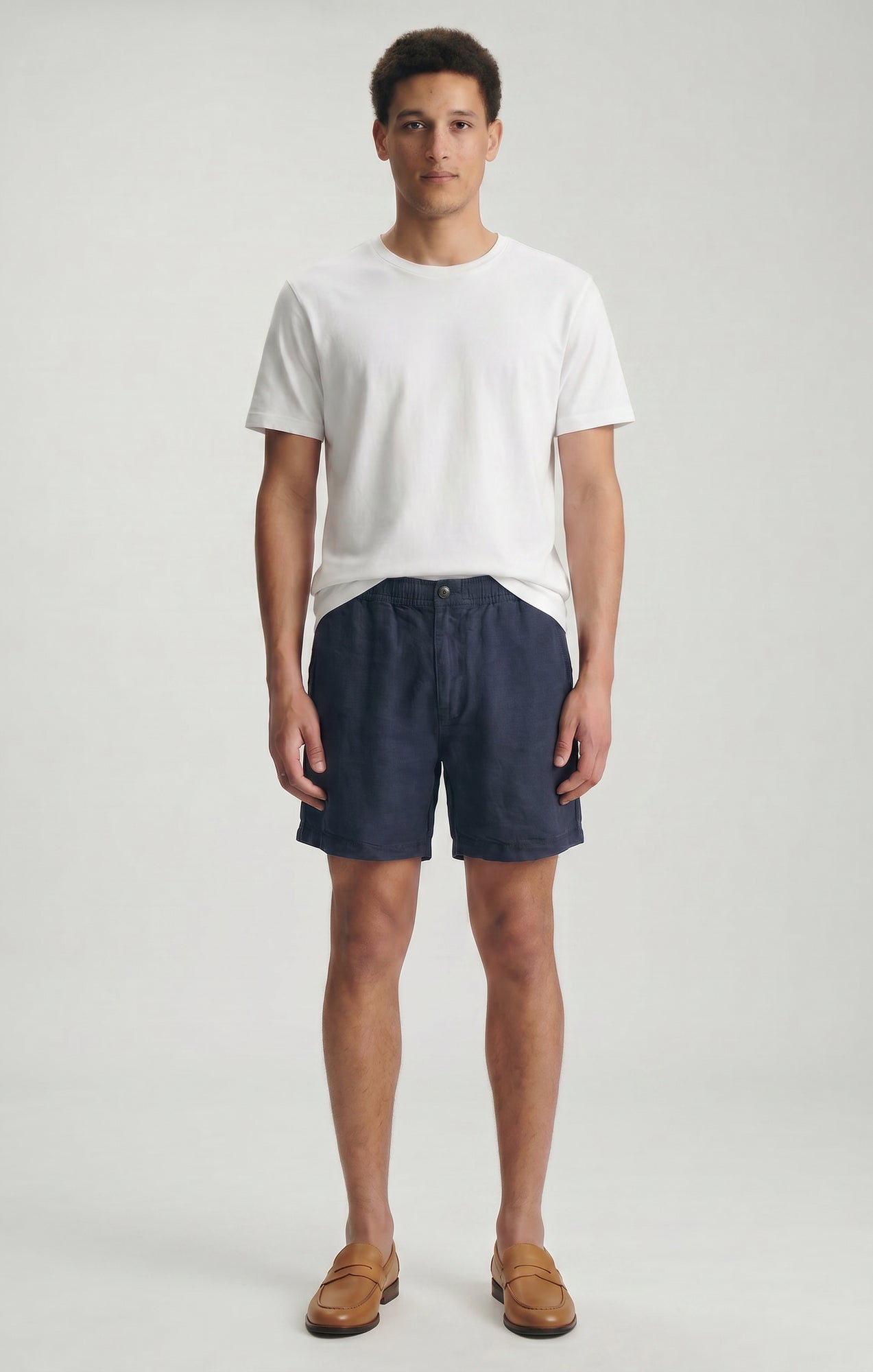 DAXON SHORTS IN NAVY LINEN