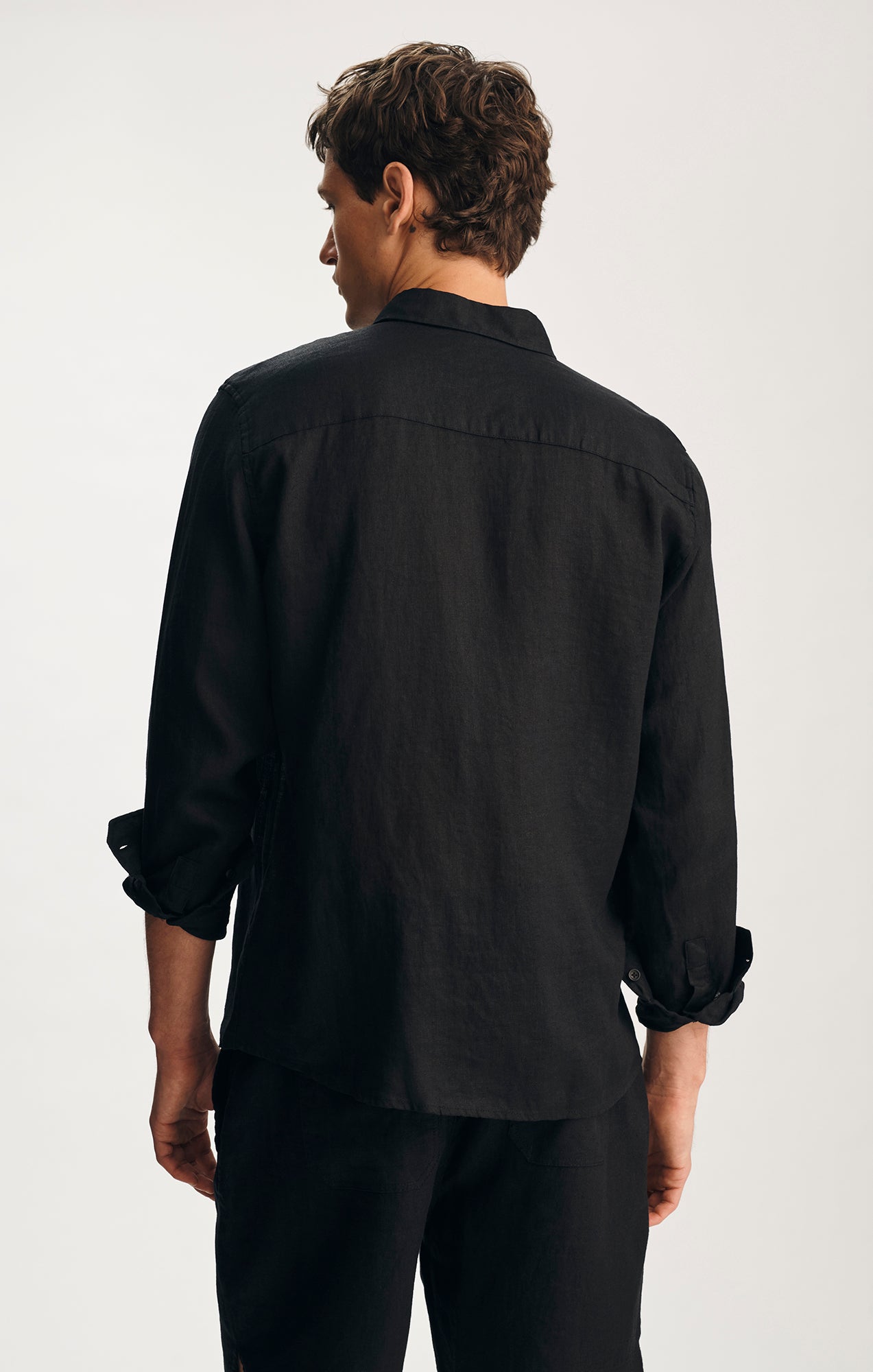 LINEN BUTTON-UP SHIRT IN BLACK - Mavi Jeans