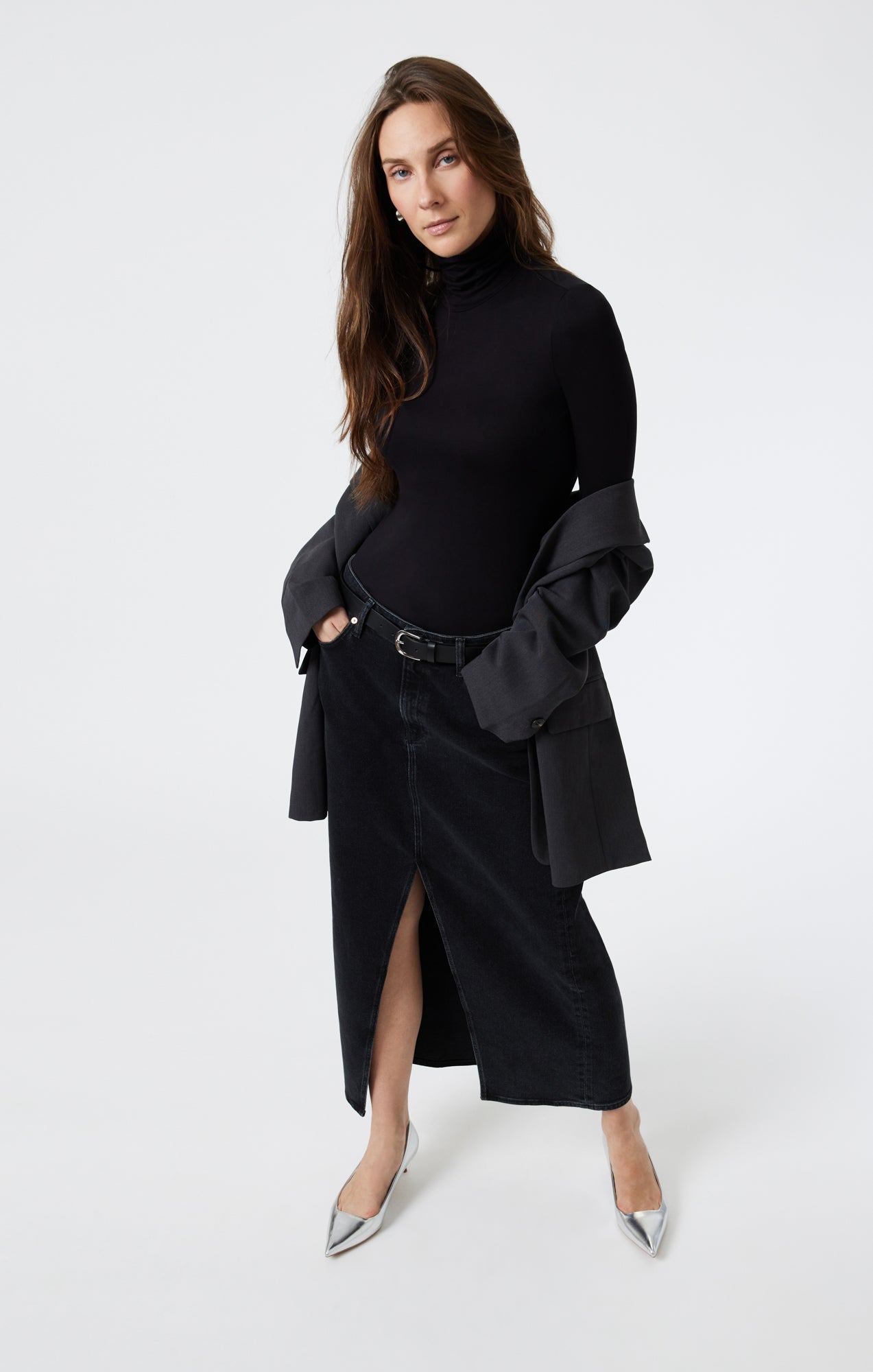 MILENA DENIM SKIRT IN DARK SMOKE DENIM - Mavi Jeans