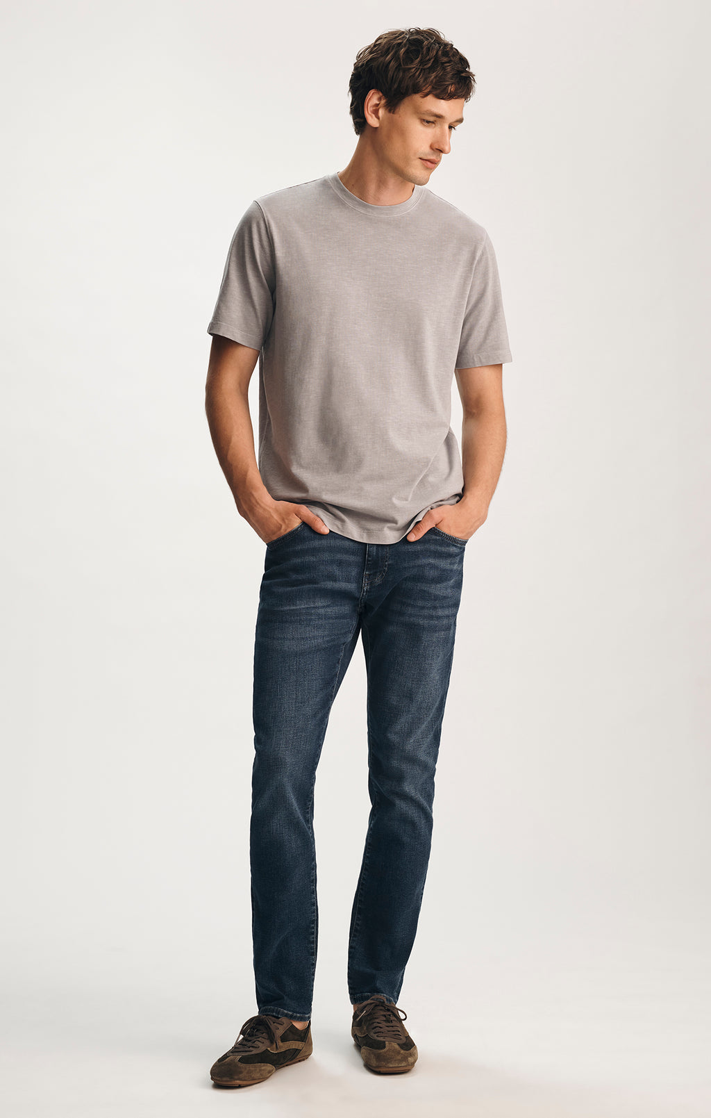 SOFT SLUB CREW NECK T-SHIRT IN ALLOY