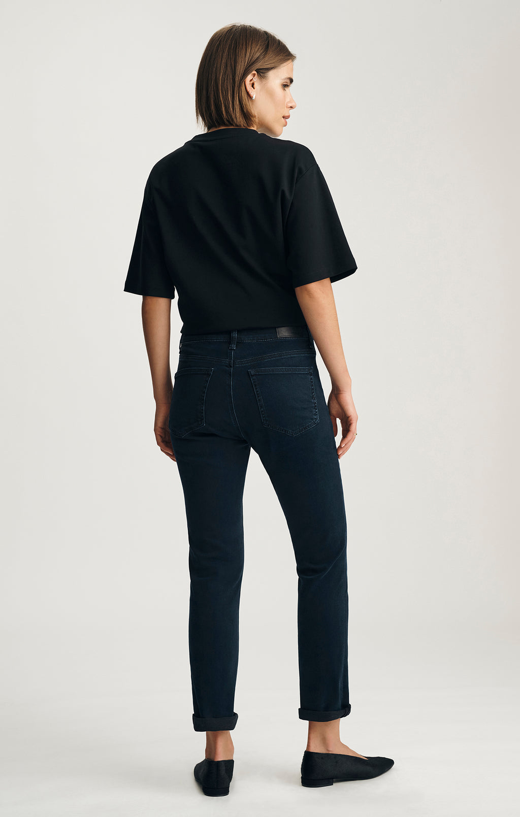 KATHLEEN SLIM BOYFRIEND IN INK FEATHER LUXE