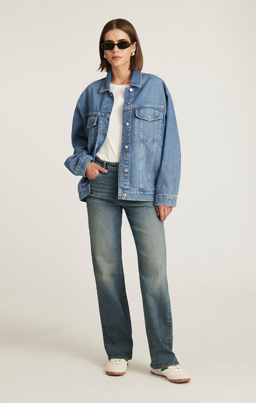 LUNA DENIM JACKET IN MID BLUE 90S - Mavi Jeans