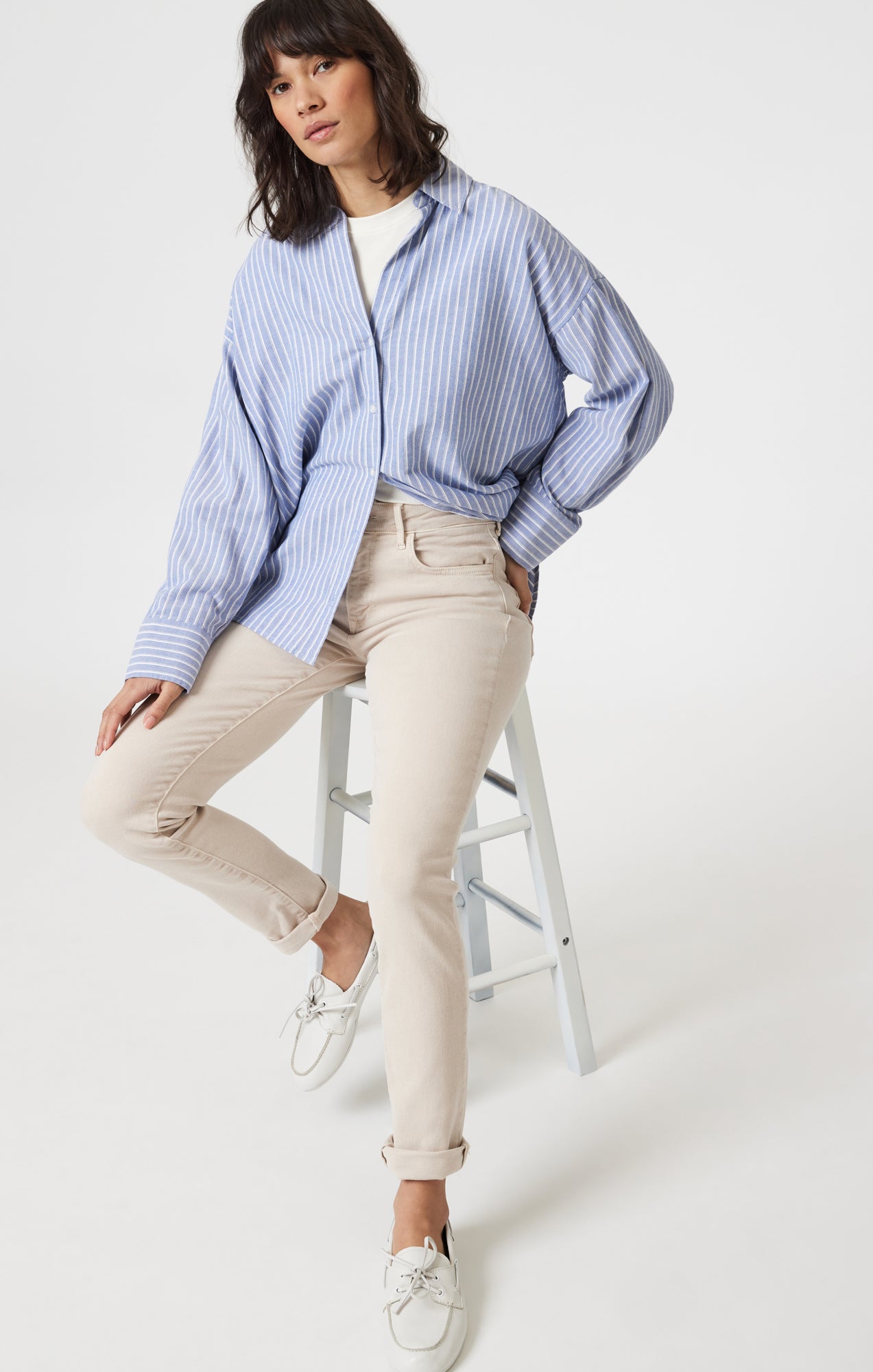 KATHLEEN SLIM BOYFRIEND IN BEIGE FLEX BLUE - Mavi Jeans