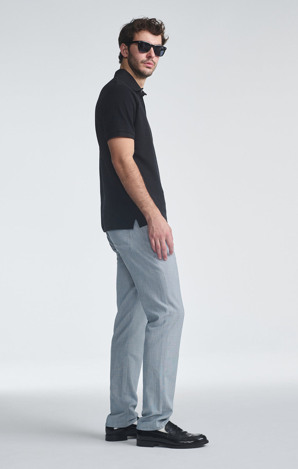 MARCUS SLIM STRAIGHT LEG IN BLUE CROSS HATCH TWILL - Mavi Jeans