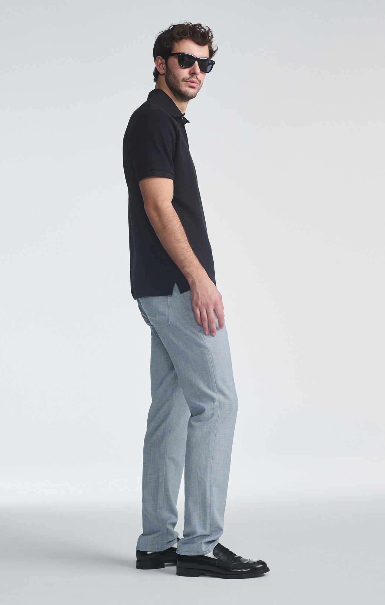 MARCUS SLIM STRAIGHT LEG IN BLUE CROSS HATCH TWILL - Mavi Jeans
