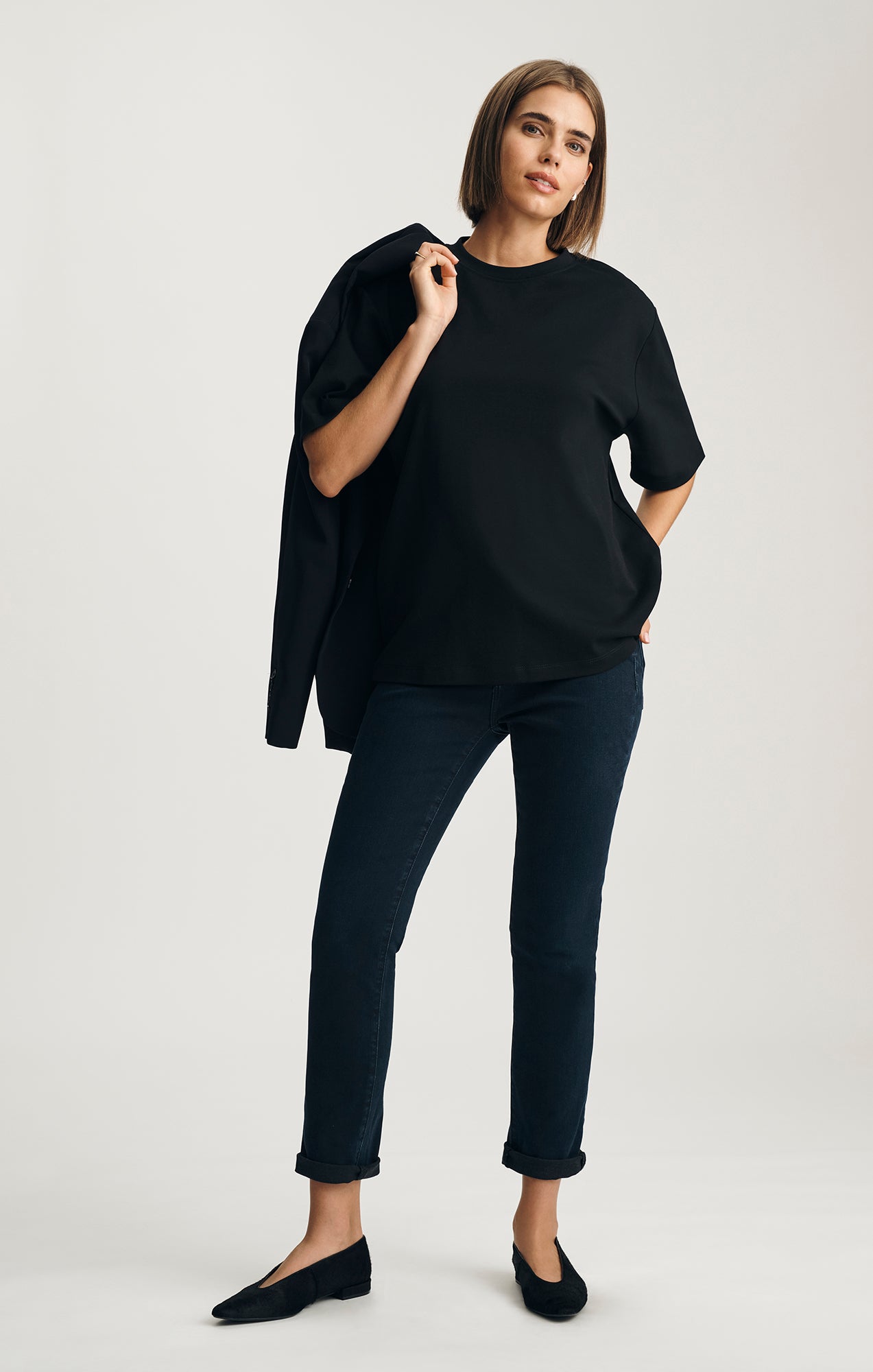Mavi Women's Zoe Interlock Crew Neck T-Shirt In Black – Mavi Jeans