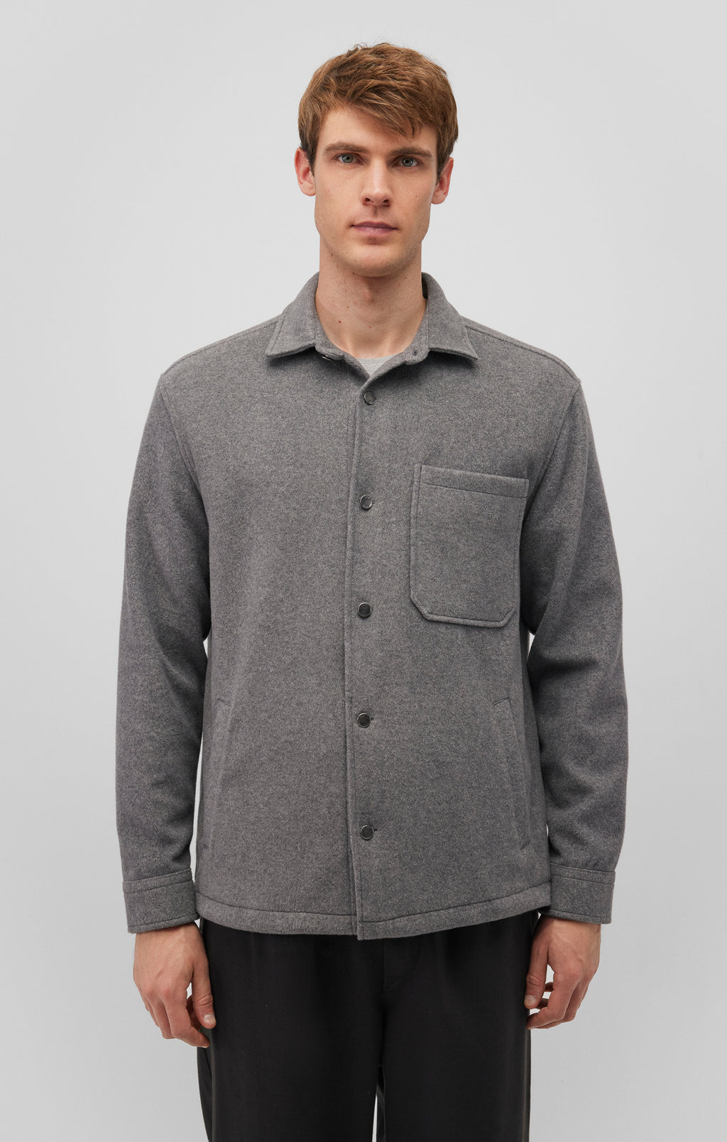 ONE POCKET LONG SLEEVE BUTTON-UP SHIRT IN ANTHRACITE - Mavi Jeans