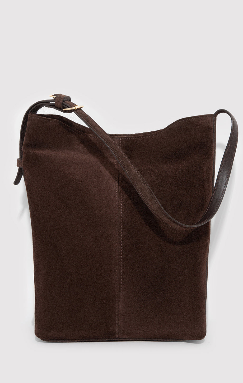 SUEDE BUCKET BAG IN TORTOISE SHELL